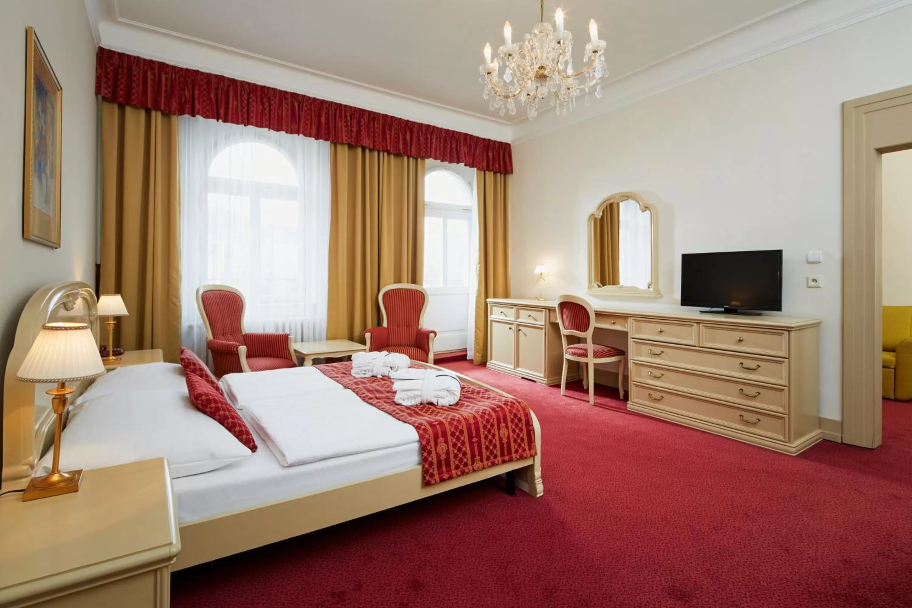 Seating area, Bed in OREA Spa Hotel Palace Zvon Mariánské Lázně