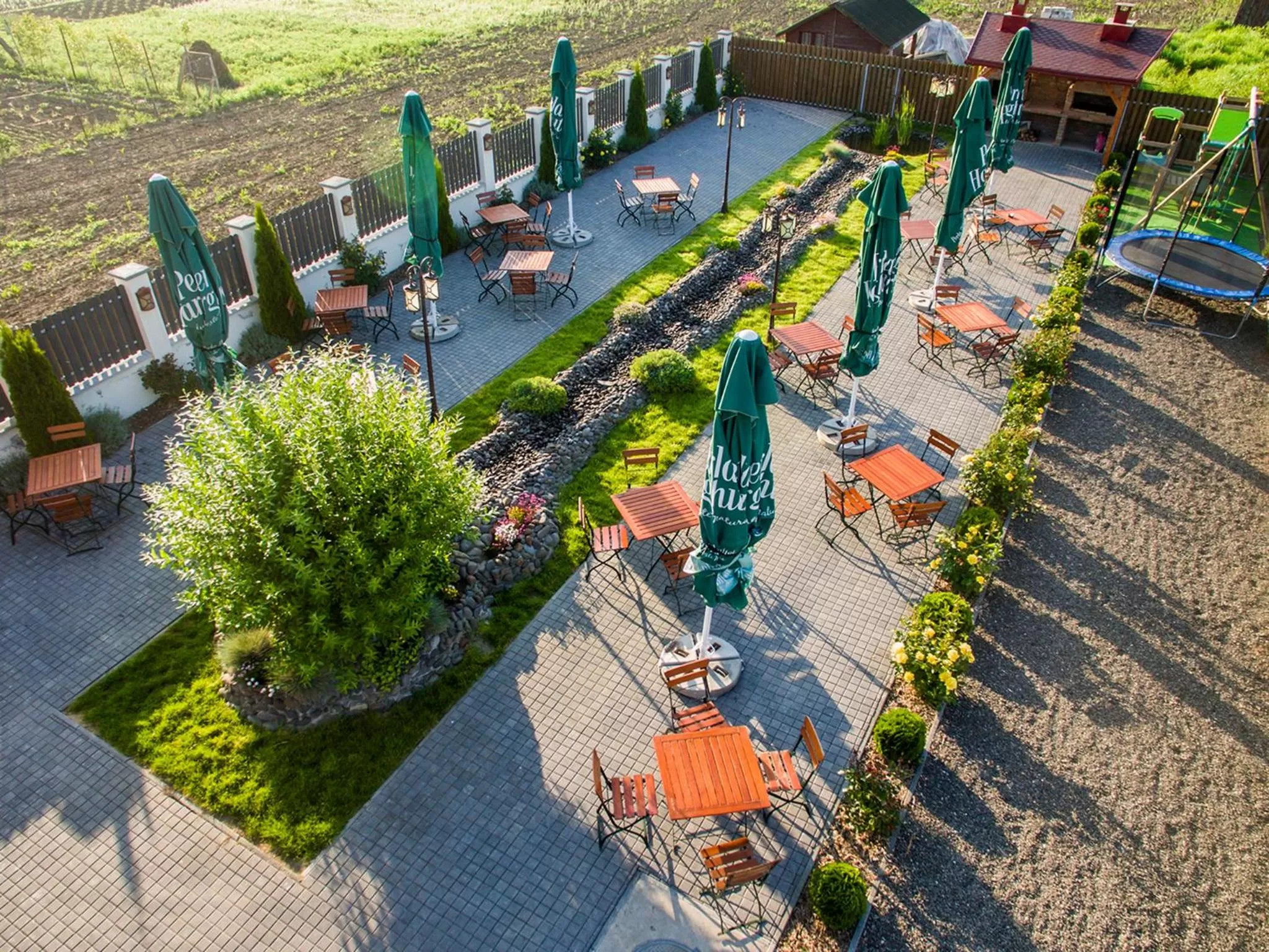 Garden, Bird's-eye View in Country Court