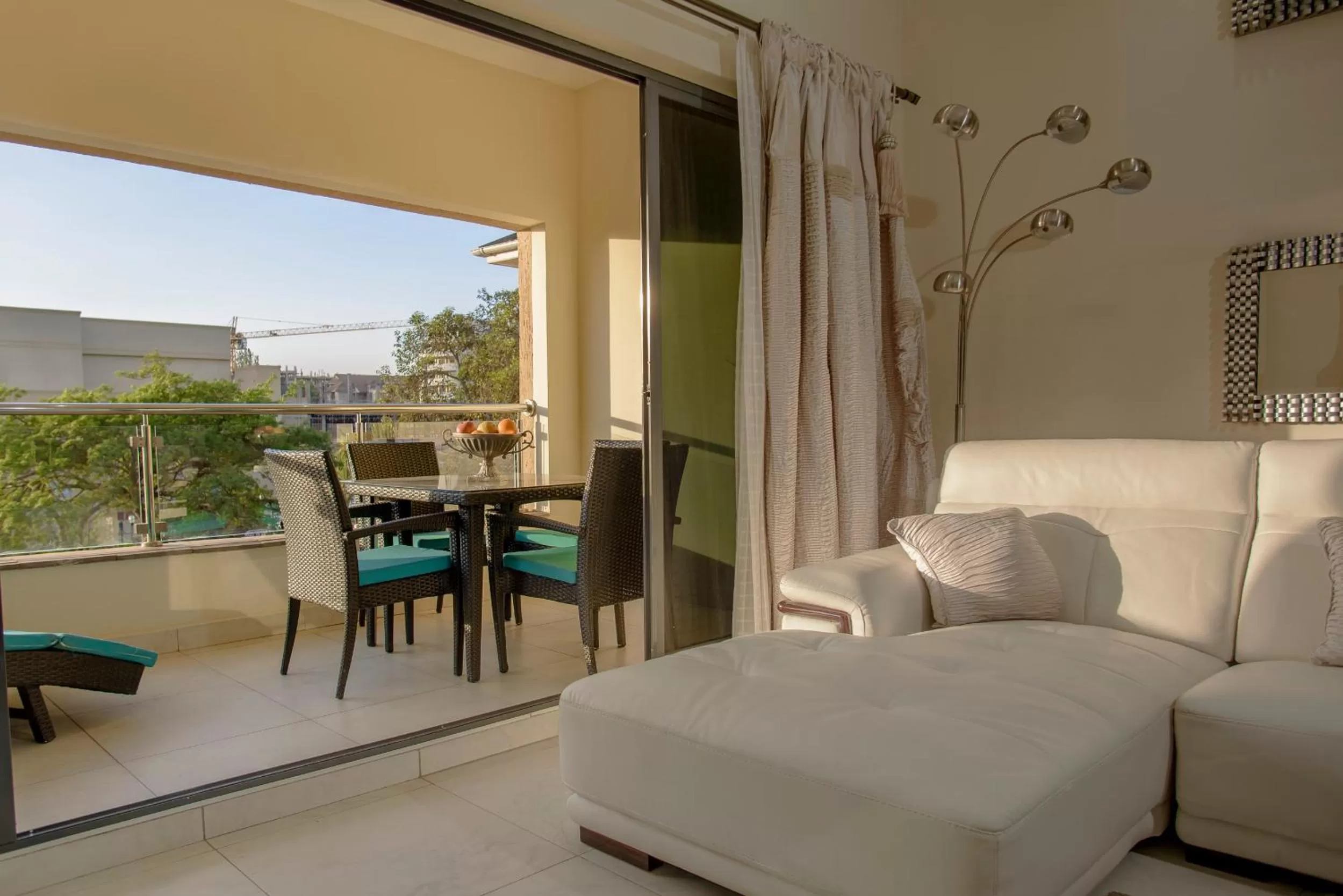 Balcony/Terrace, Bed in The Landmark Suites Westlands, Nairobi- Next to Westgate Mall