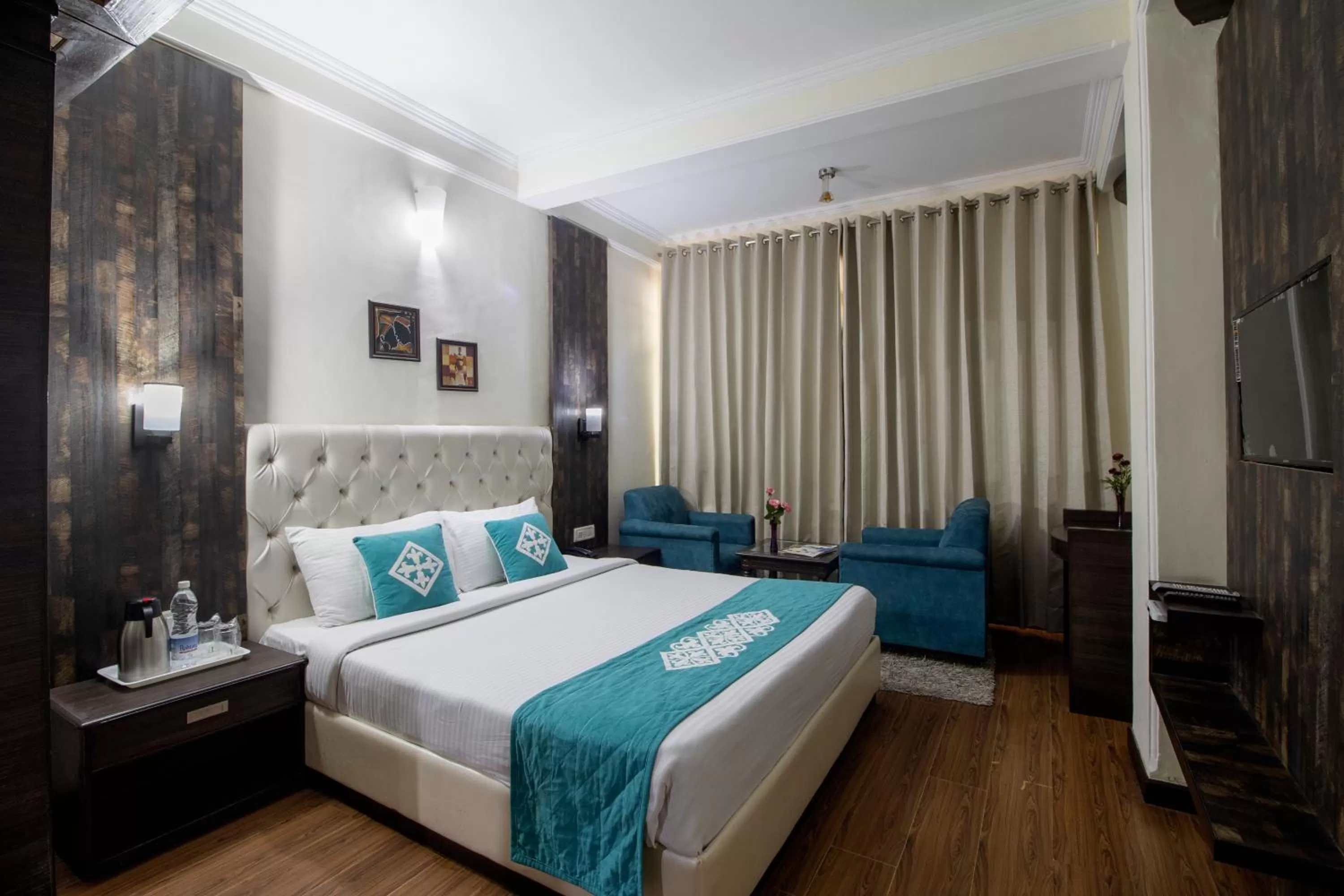 Bed in Snow Valley Resorts & Spa Manali