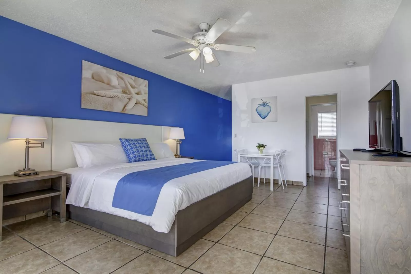 Bed in Blue Strawberry by the Sea