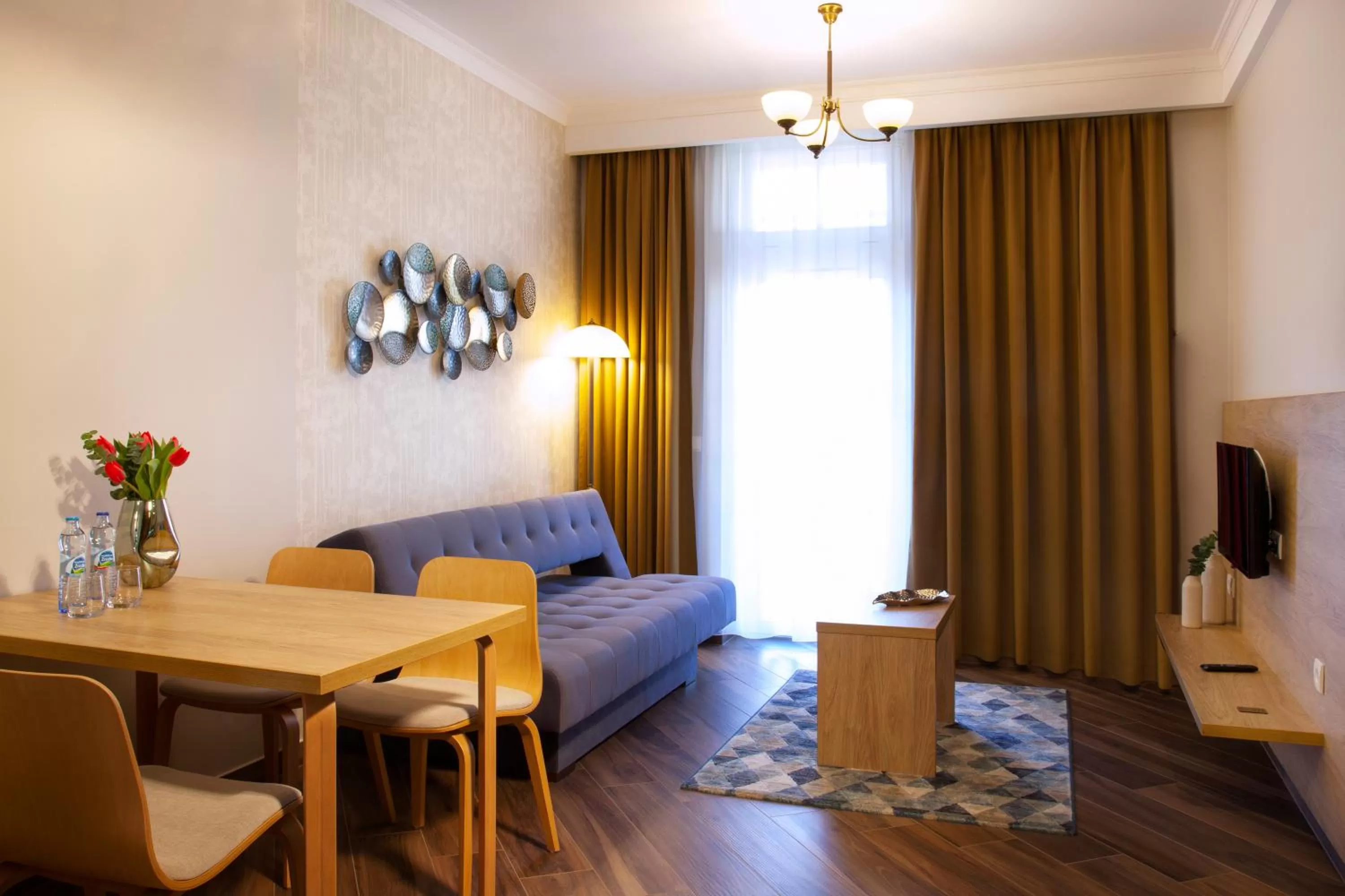 Living room in Portal House Apartments