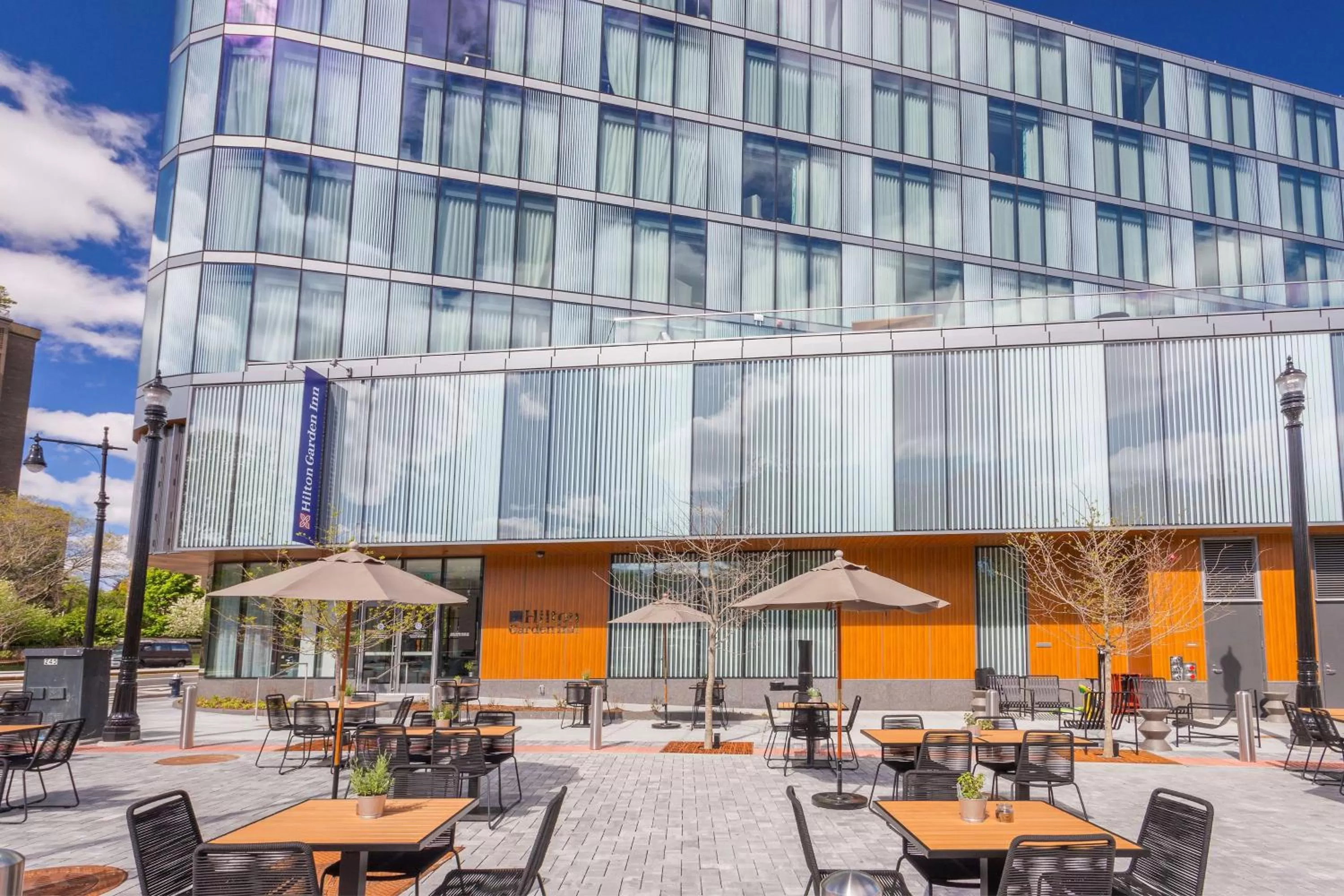 Patio in Hilton Garden Inn Boston Brookline, Ma