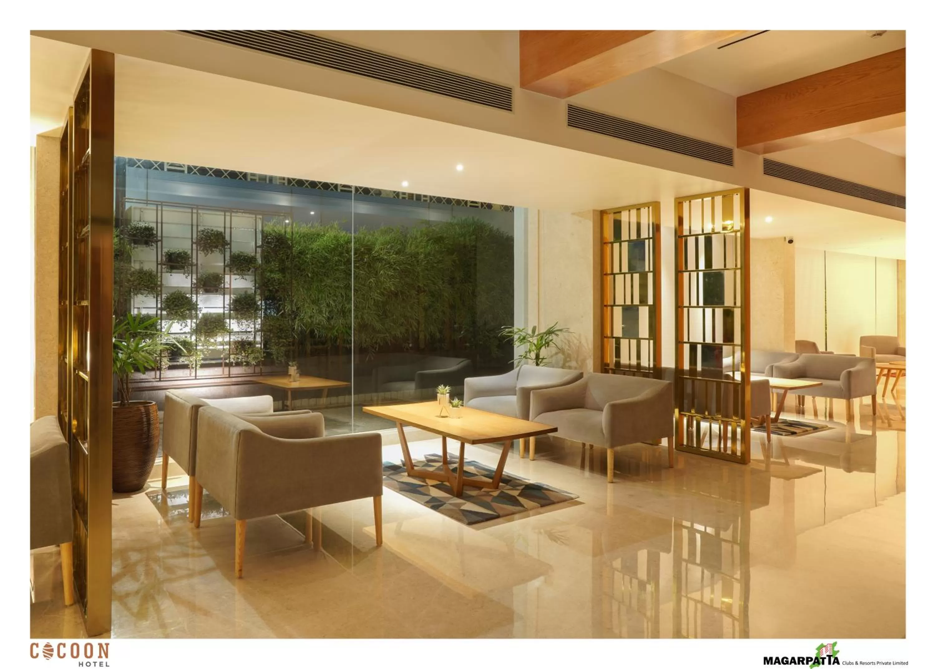 Seating area in Cocoon Hotel