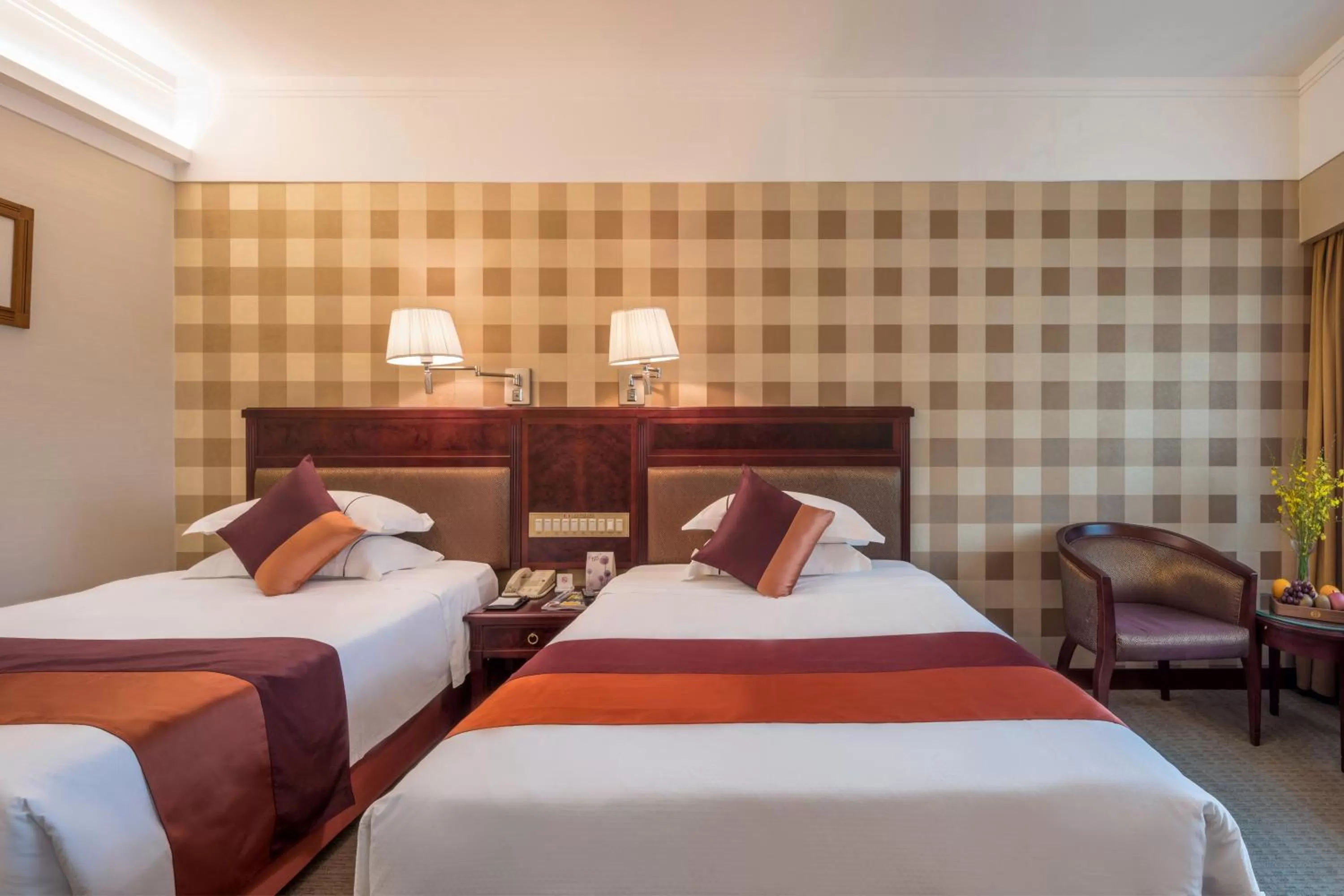 Decorative detail, Bed in Asia International Hotel Guangdong