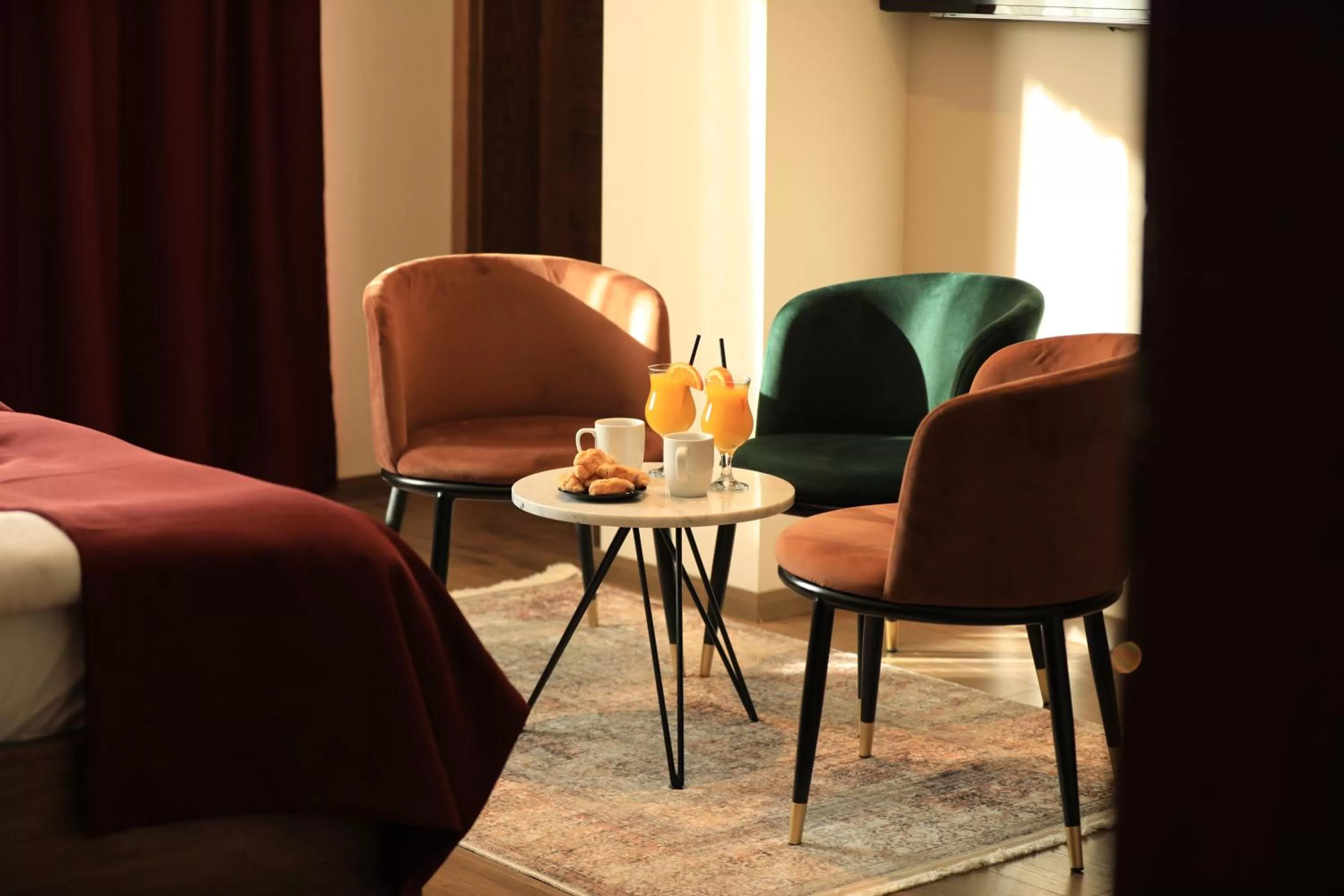 Seating area in Monarch Hotel