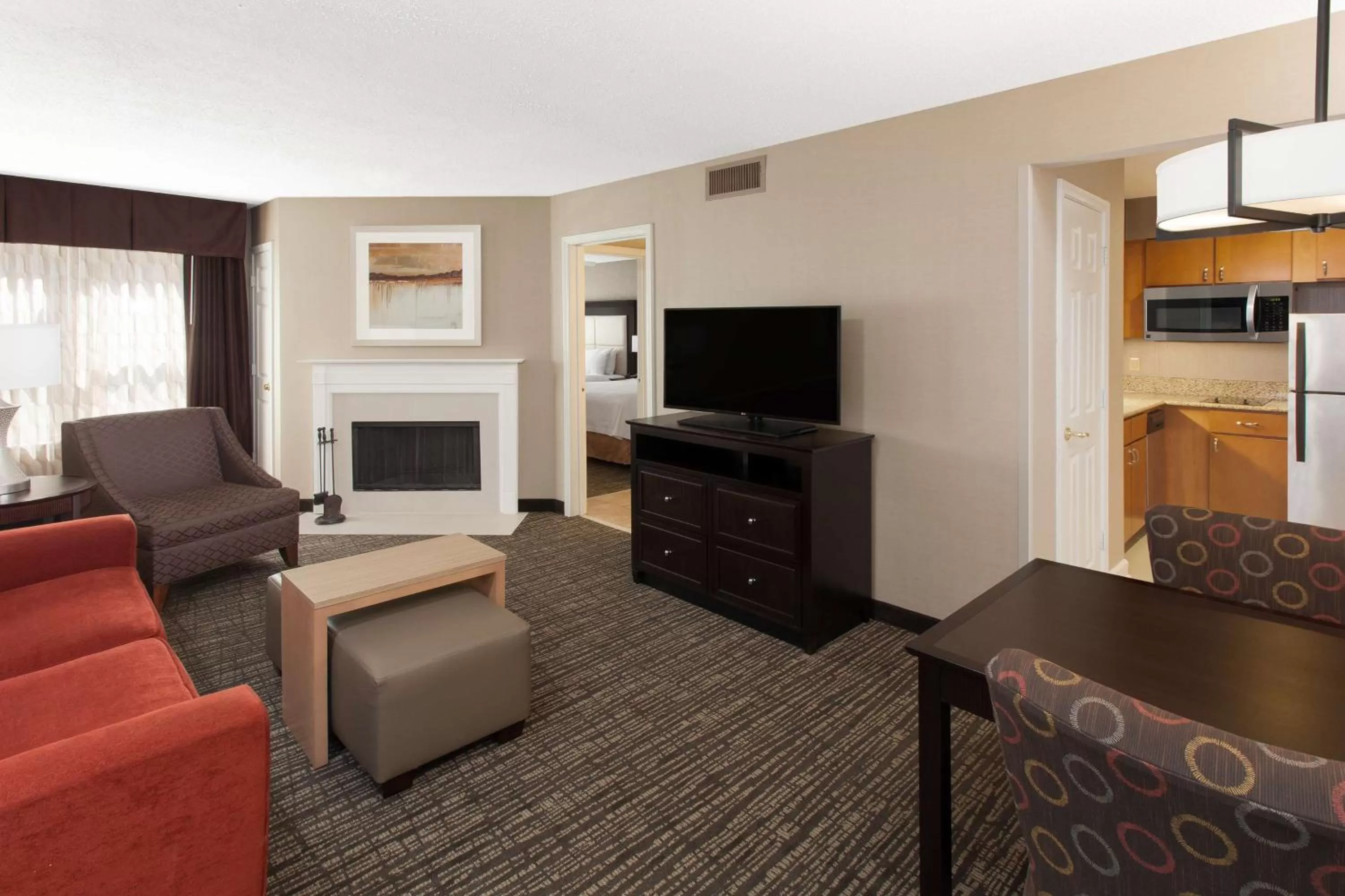 Bedroom in Homewood Suites by Hilton Indianapolis At The Crossing