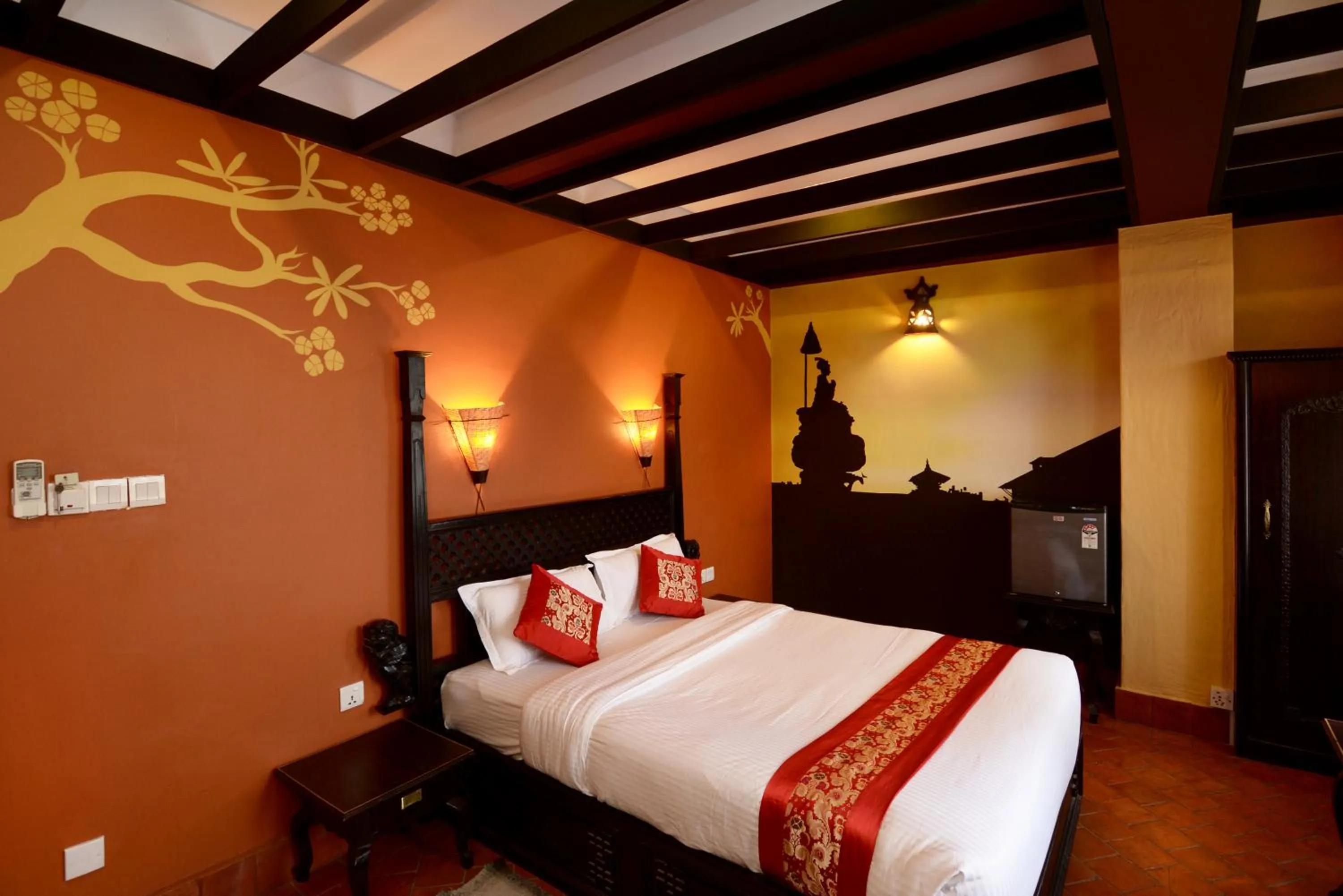Bed in Kasthamandap Boutique Hotel