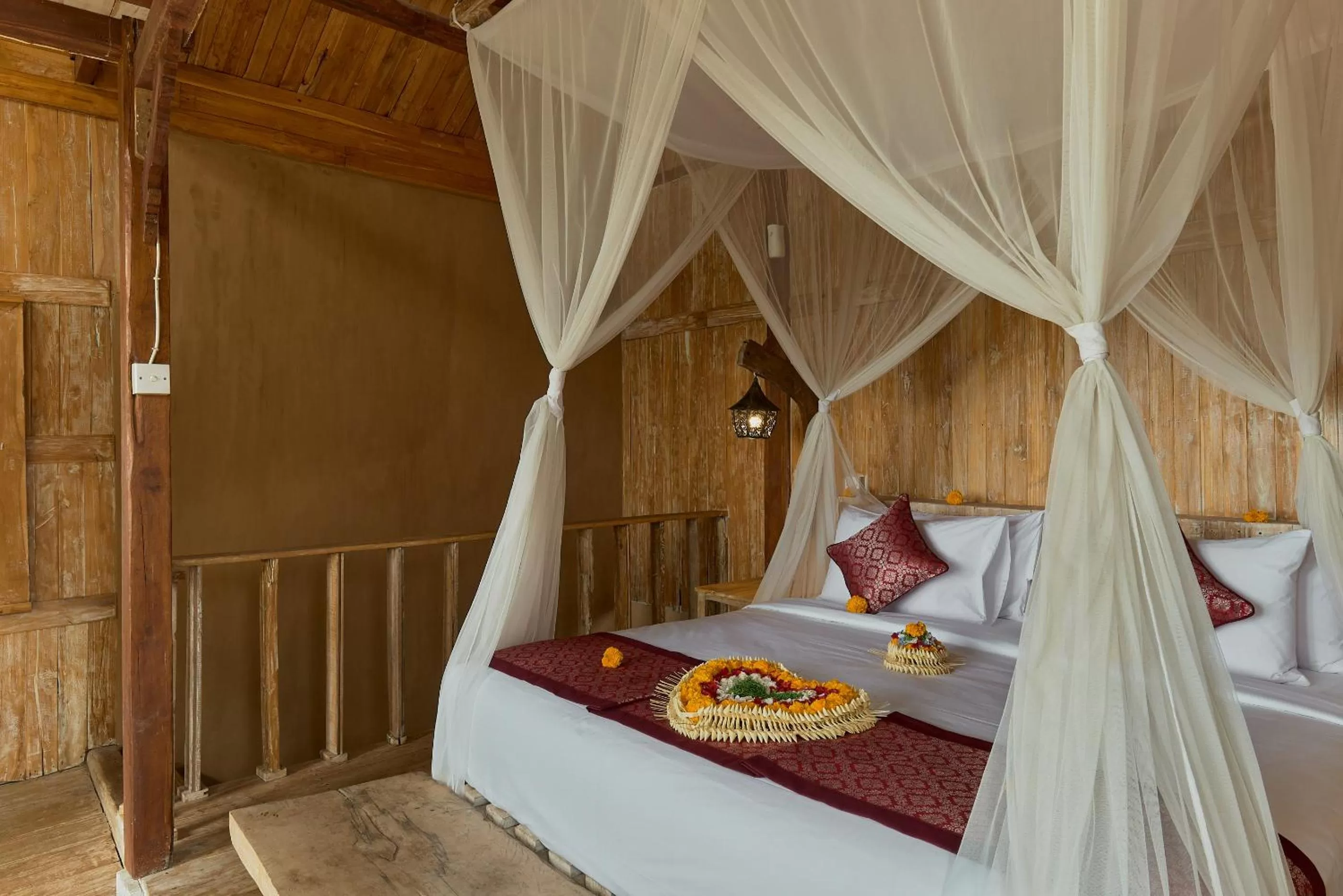 Bed in Joglo Organik Guesthouse