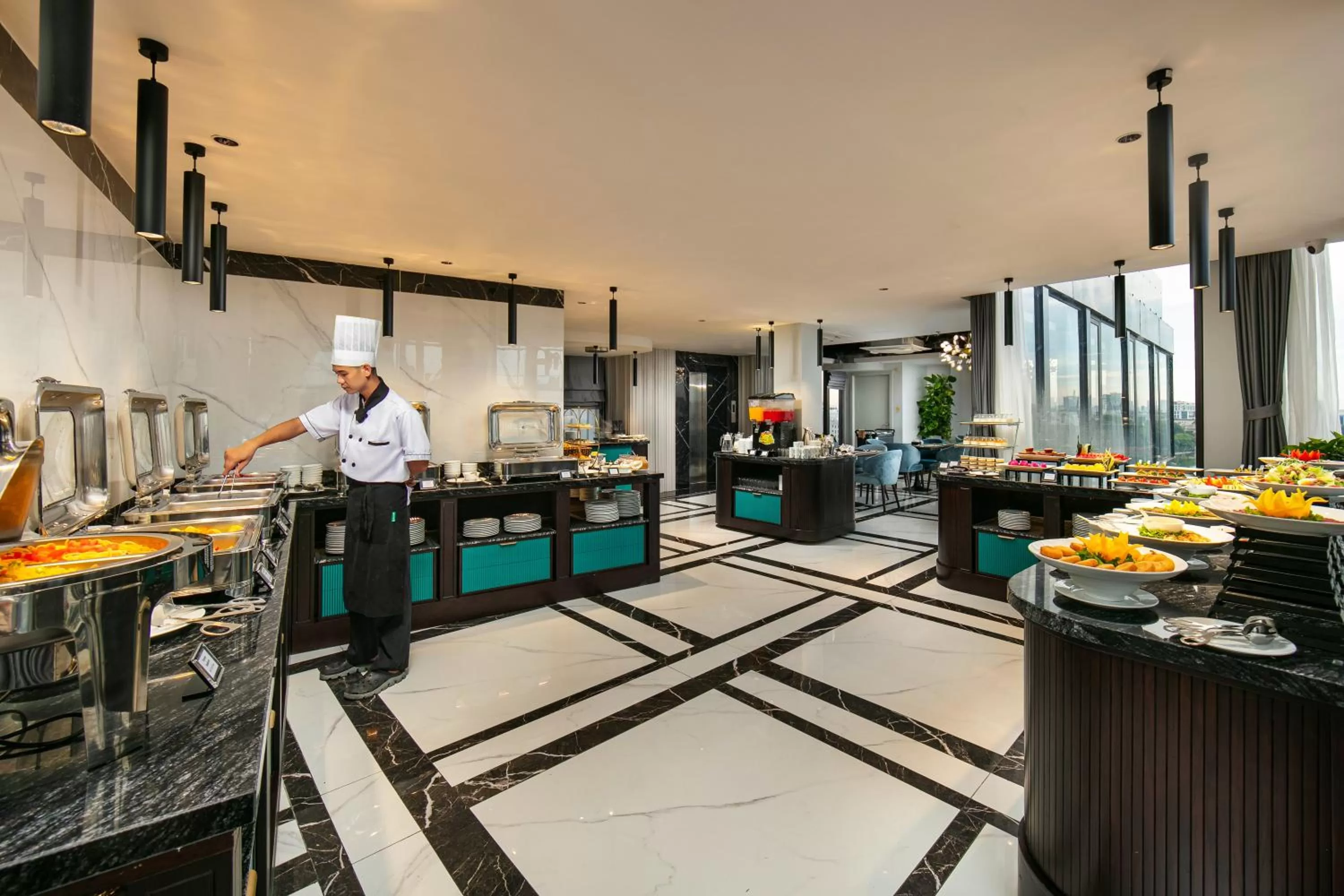 Buffet breakfast in MAY DE VILLE Lakeside Hotel