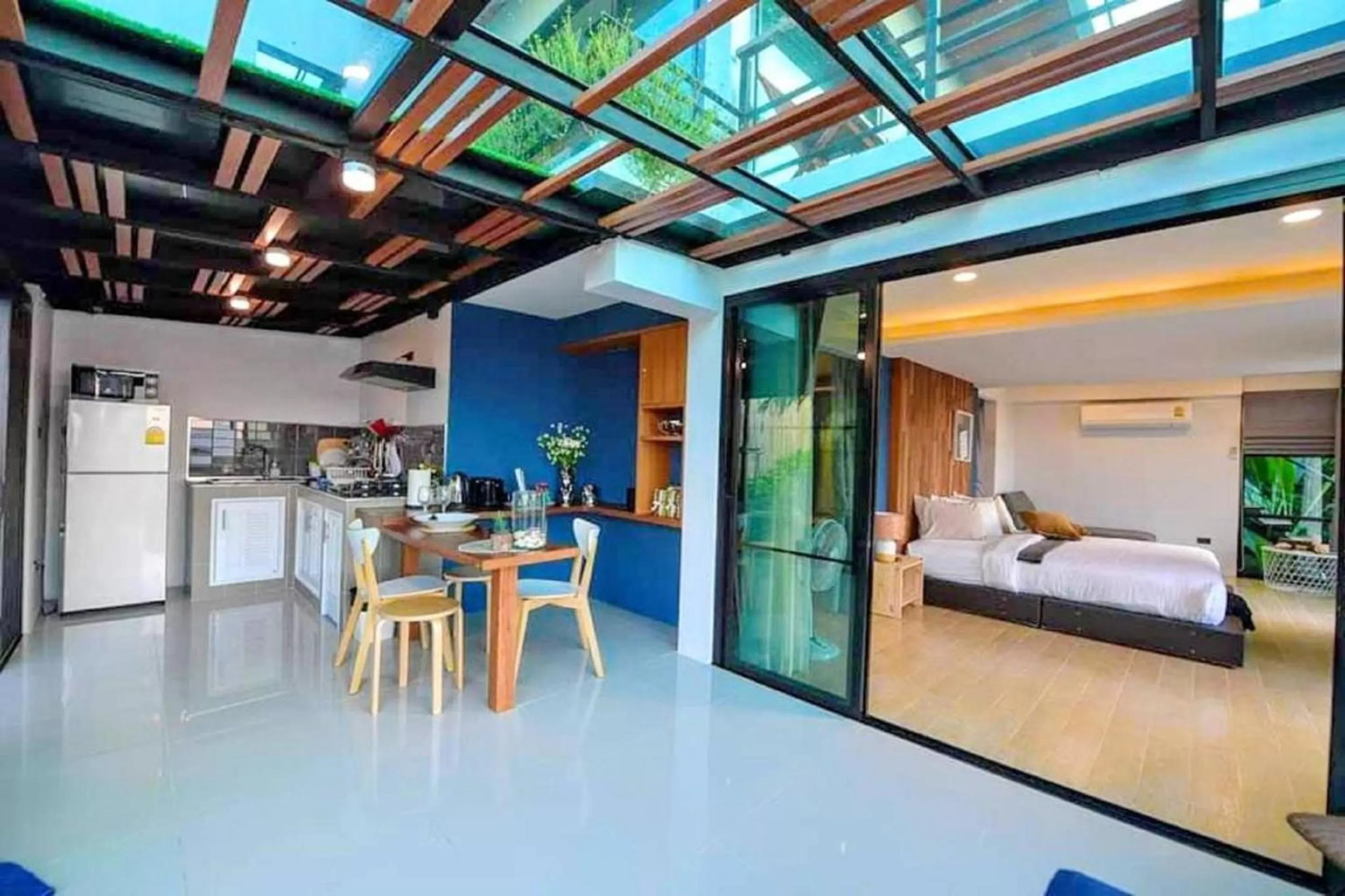 Kitchen or kitchenette, Bed in Ao Luek Panoramic Pool-SHA Plus