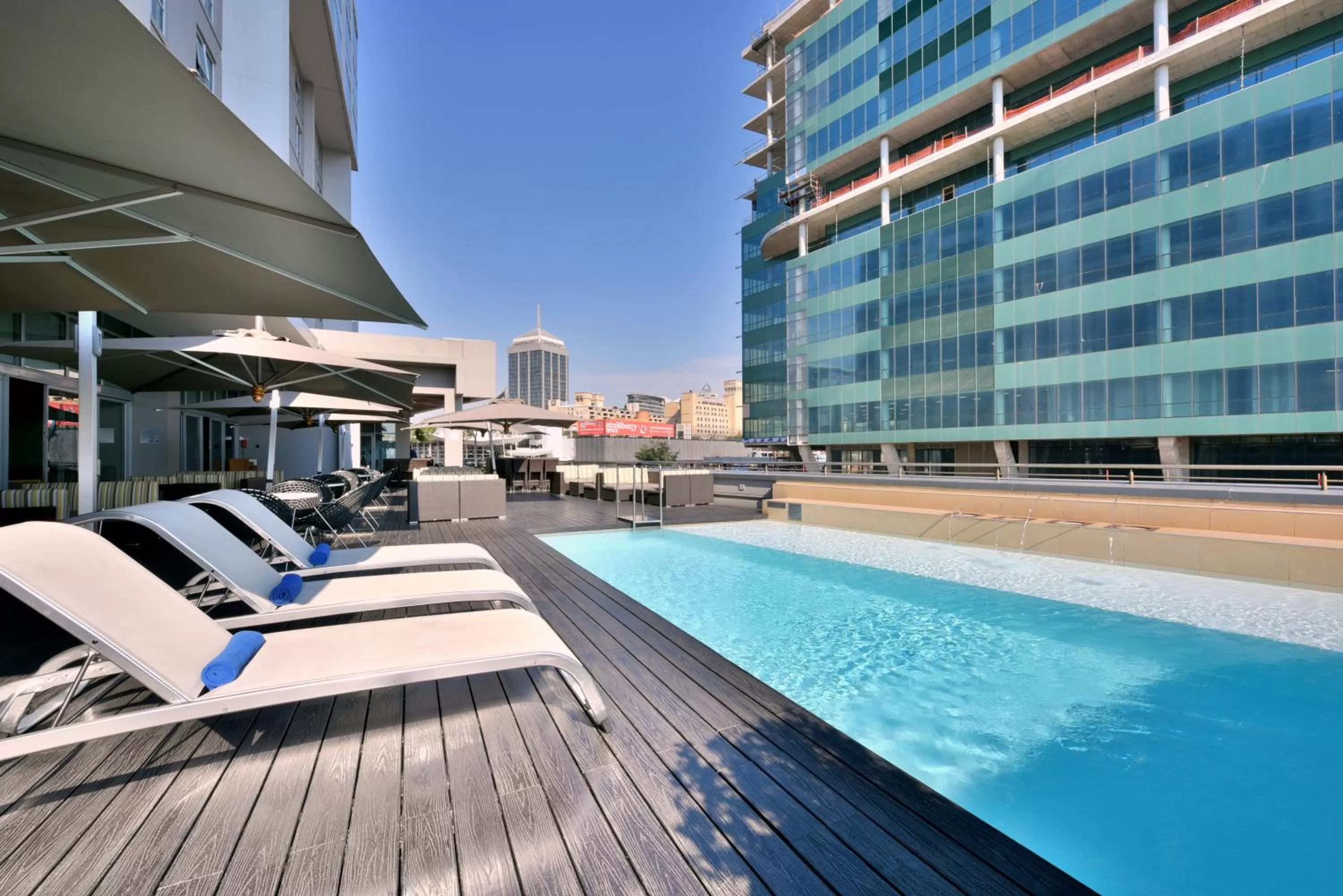 Swimming pool in Radisson Blu Gautrain Hotel, Sandton Johannesburg