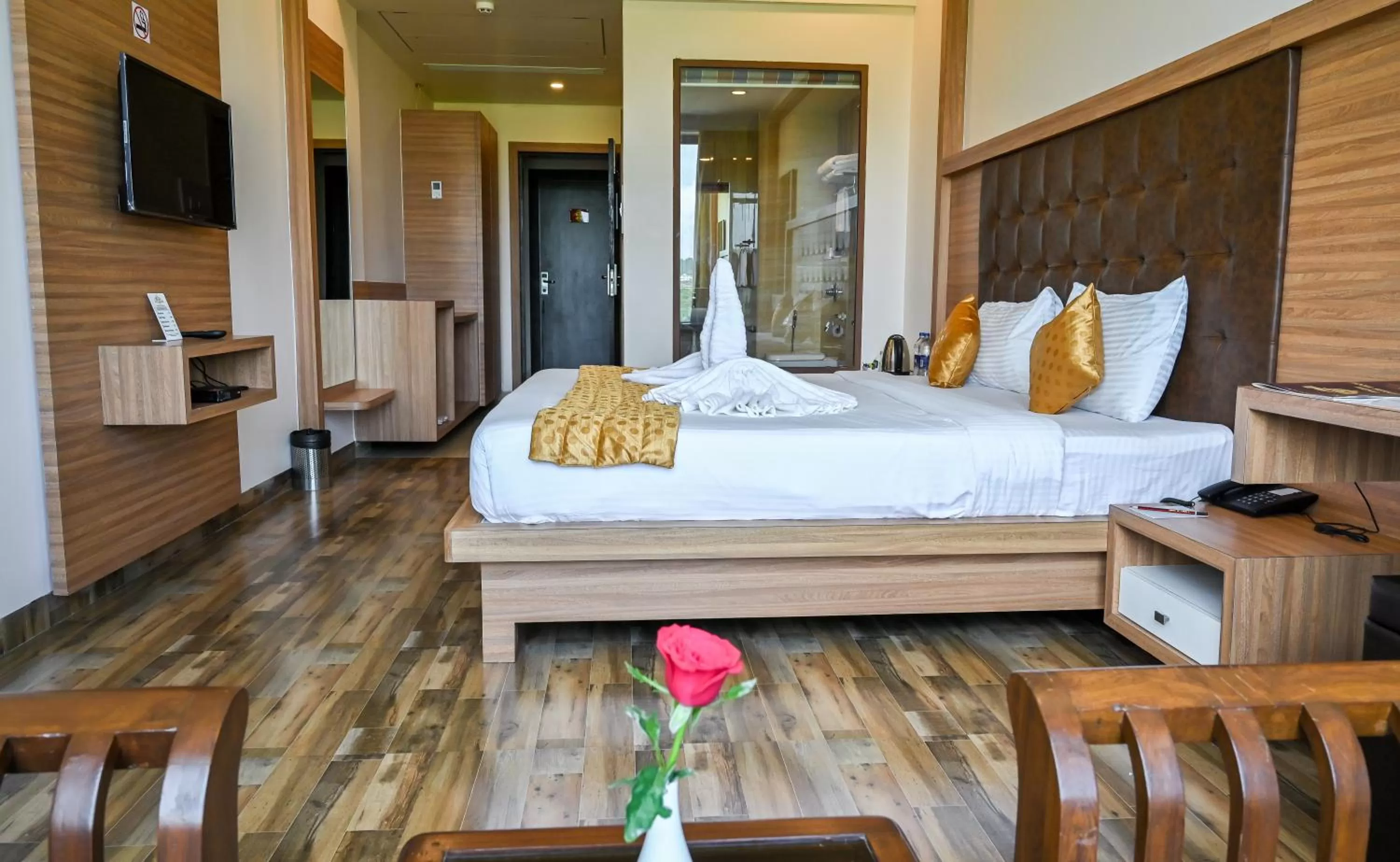 Bed in Hotel Laxmi Empire