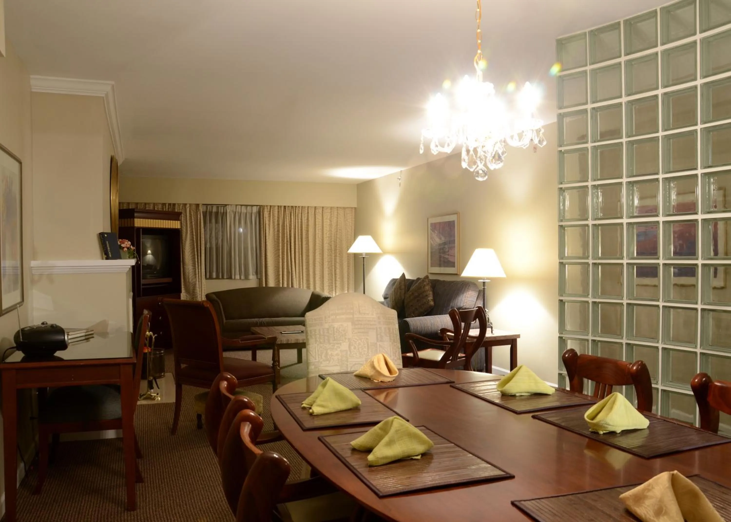 Living room in Rosellen Suites at Stanley Park