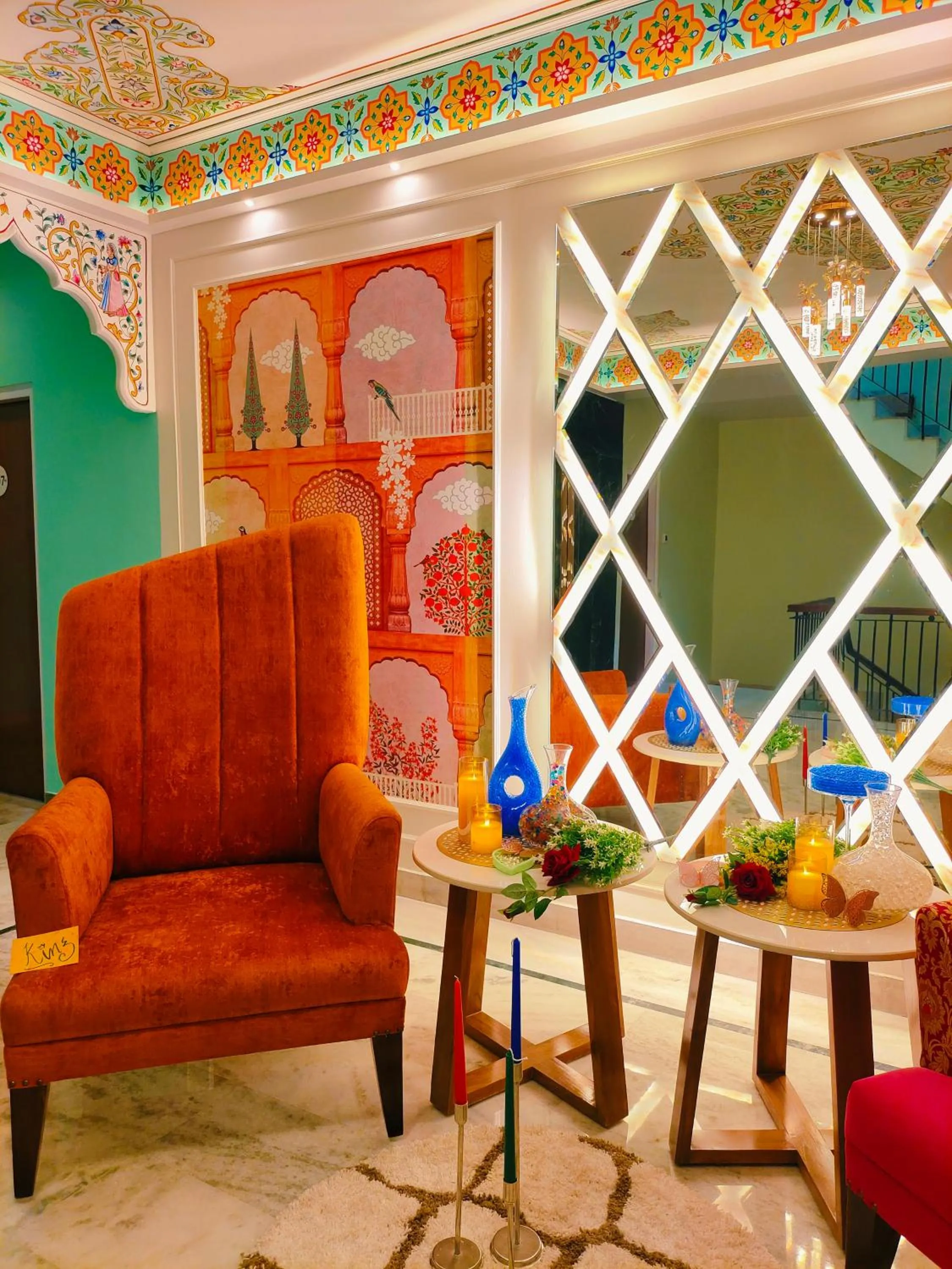 Seating area in Sarang Palace - A Luxury Boutique Hotel