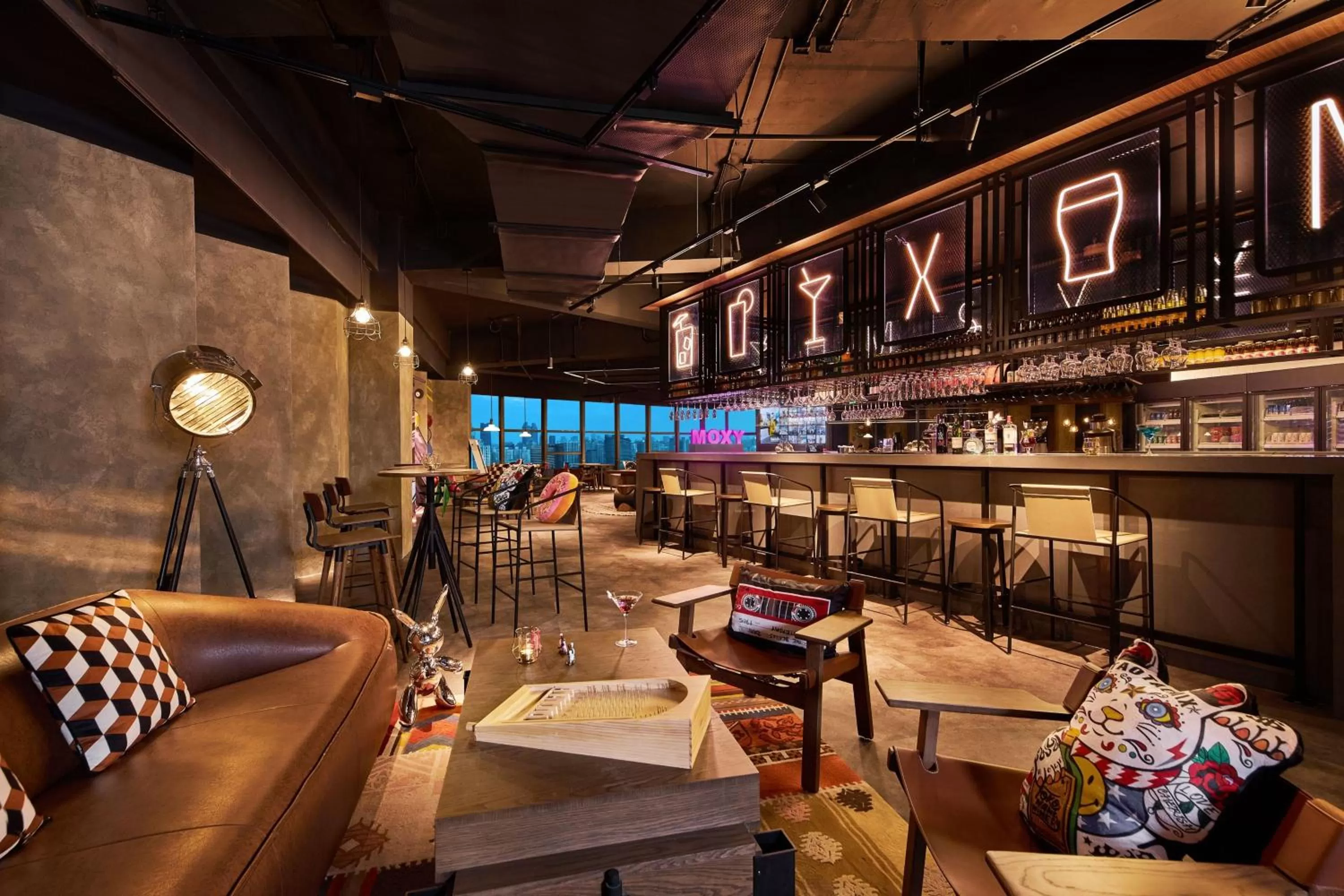 Lobby or reception in Moxy Shanghai Xuhui