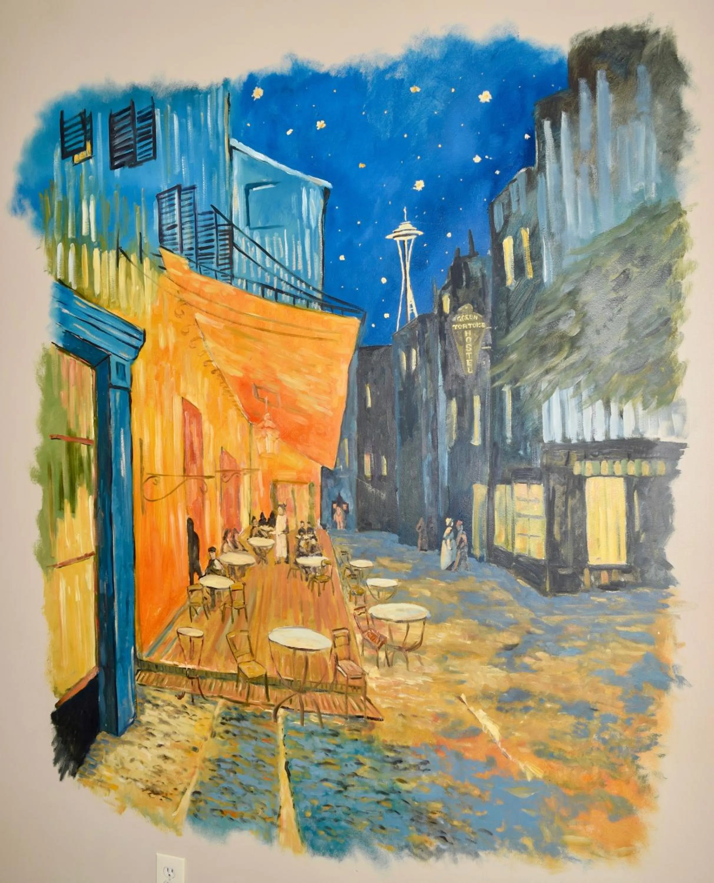 Decorative detail in Green Tortoise Hostel Seattle