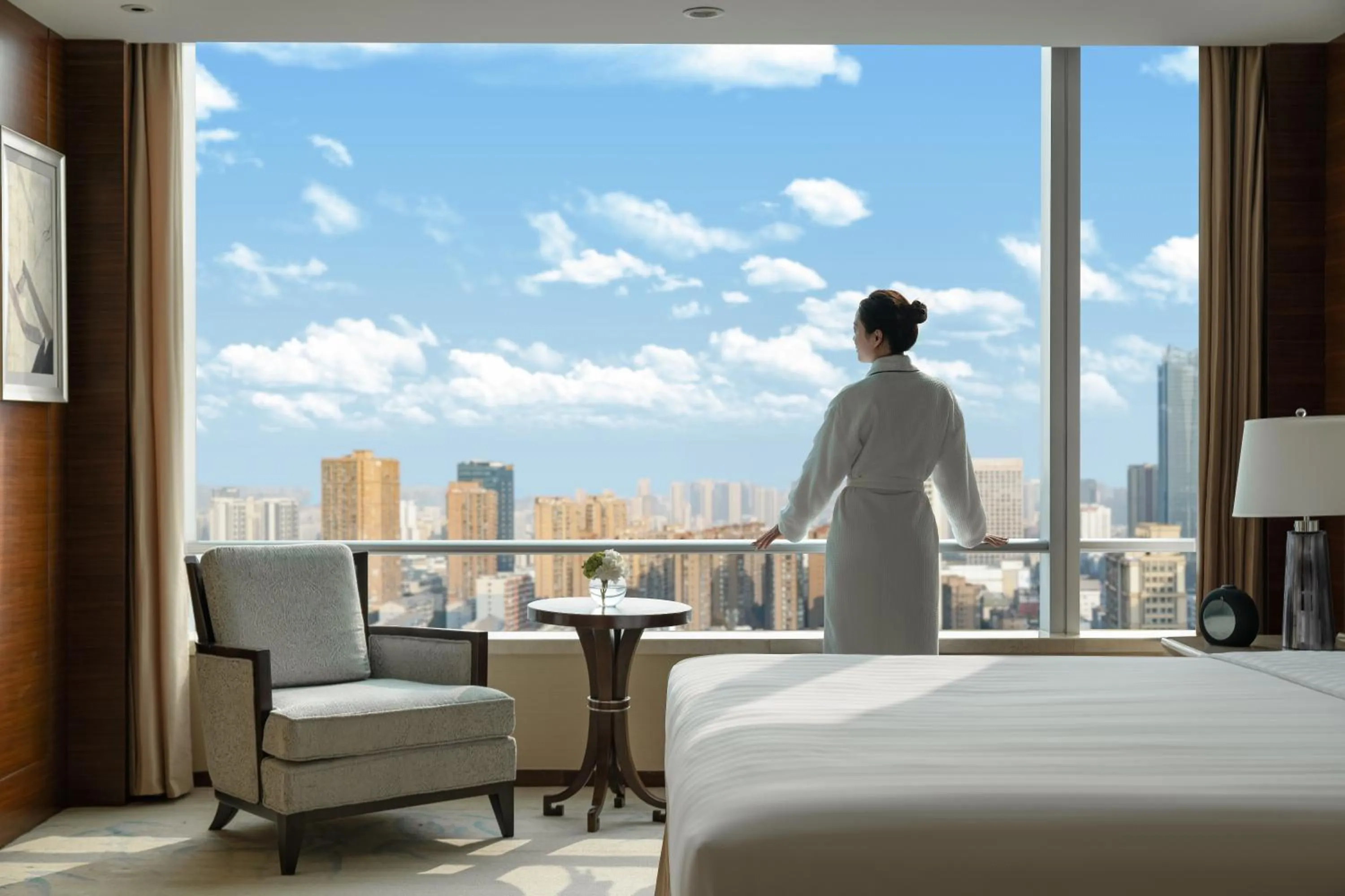 View (from property/room), Bed in Shangri-La Hefei