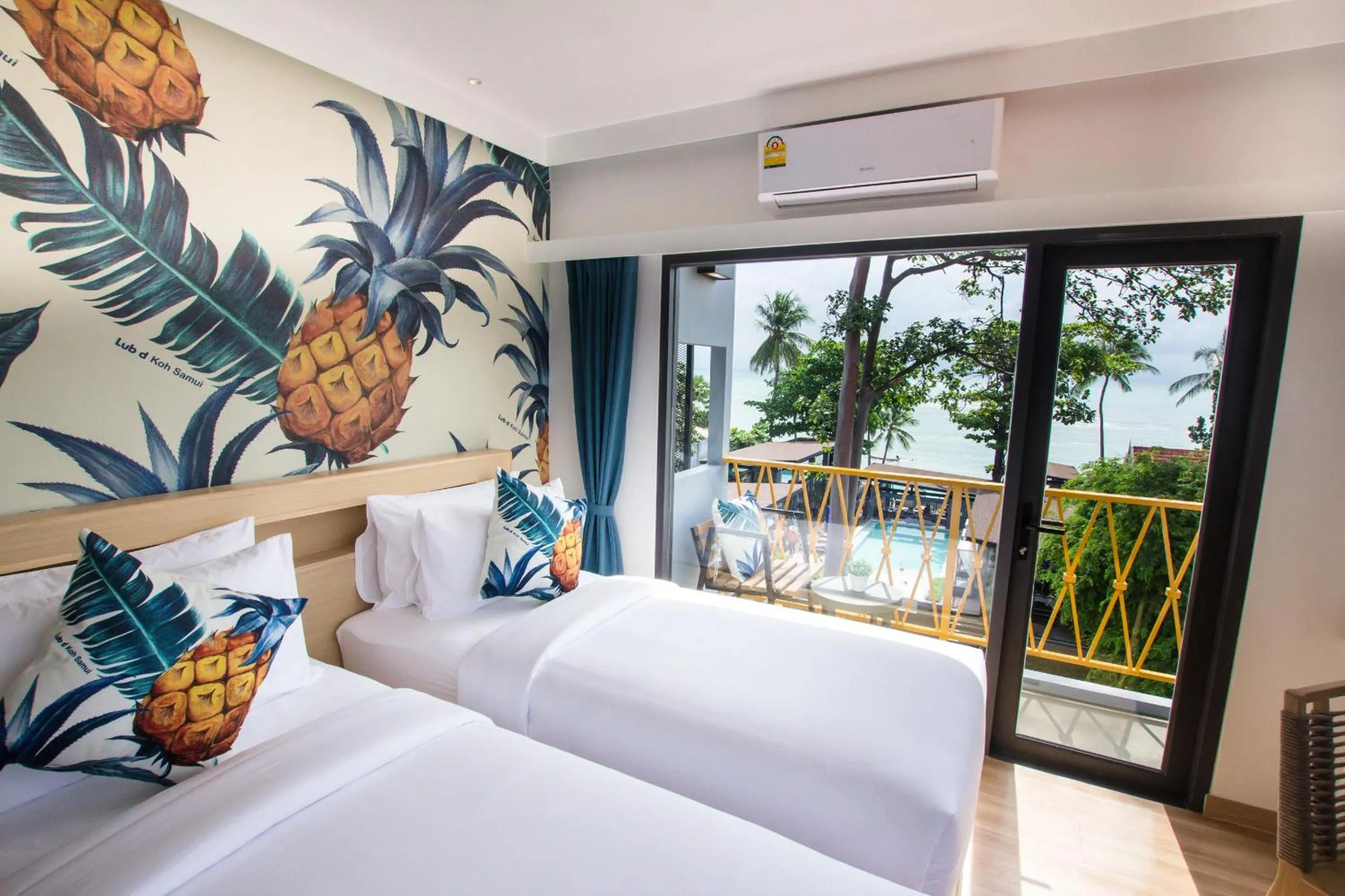 View (from property/room), Bed in Lub d Koh Samui Chaweng Beach - Beachfront & Vibrant Social Vibe