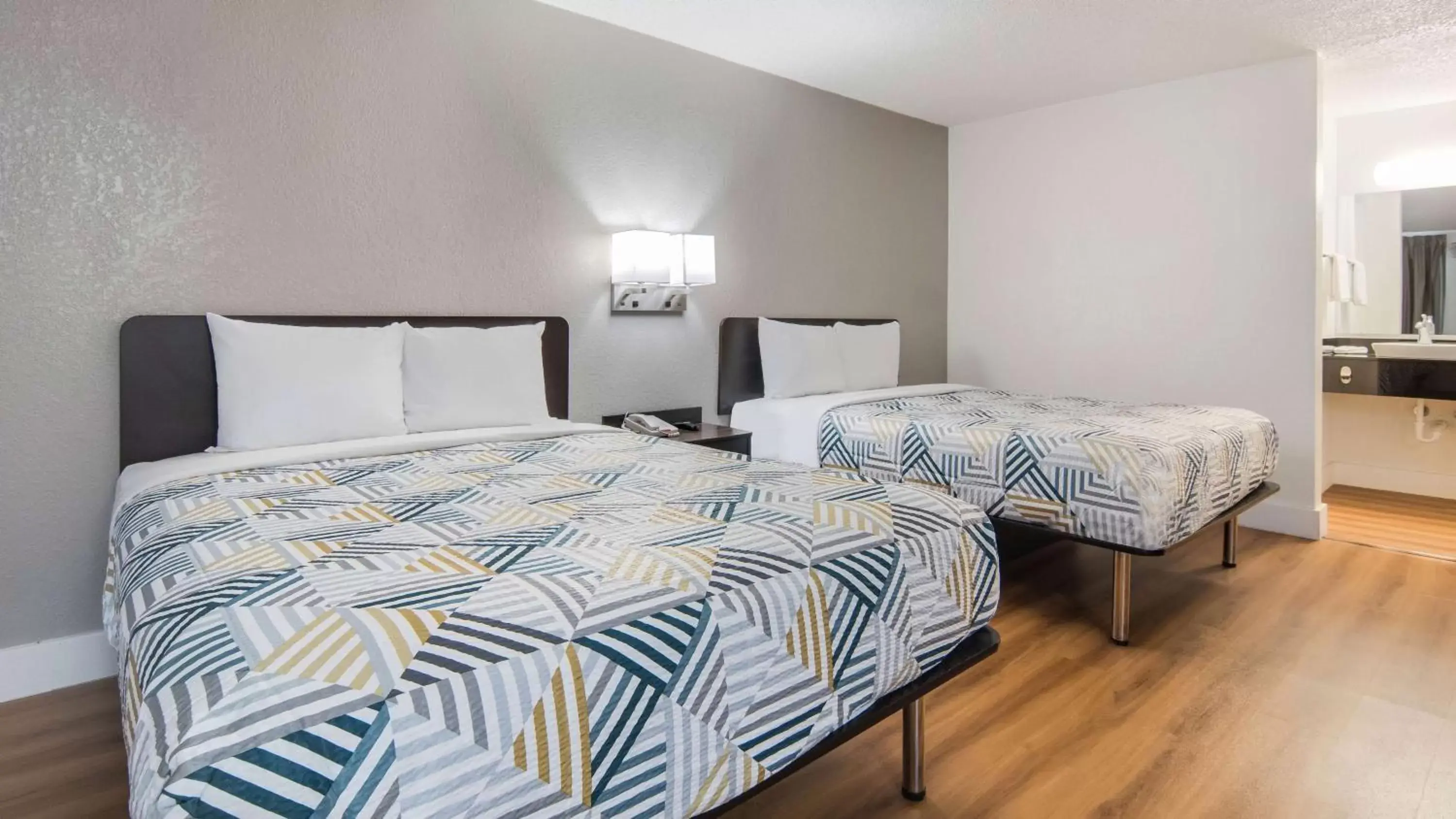 Queen Room with Two Queen Beds - single occupancy - Disability Access - Roll In Shower in Motel 6-Addison, TX - Dallas Queen Room with Two Queen Beds - single occupancy - Disability Access - Roll In Shower in Motel 6-Addison, TX - Dallas