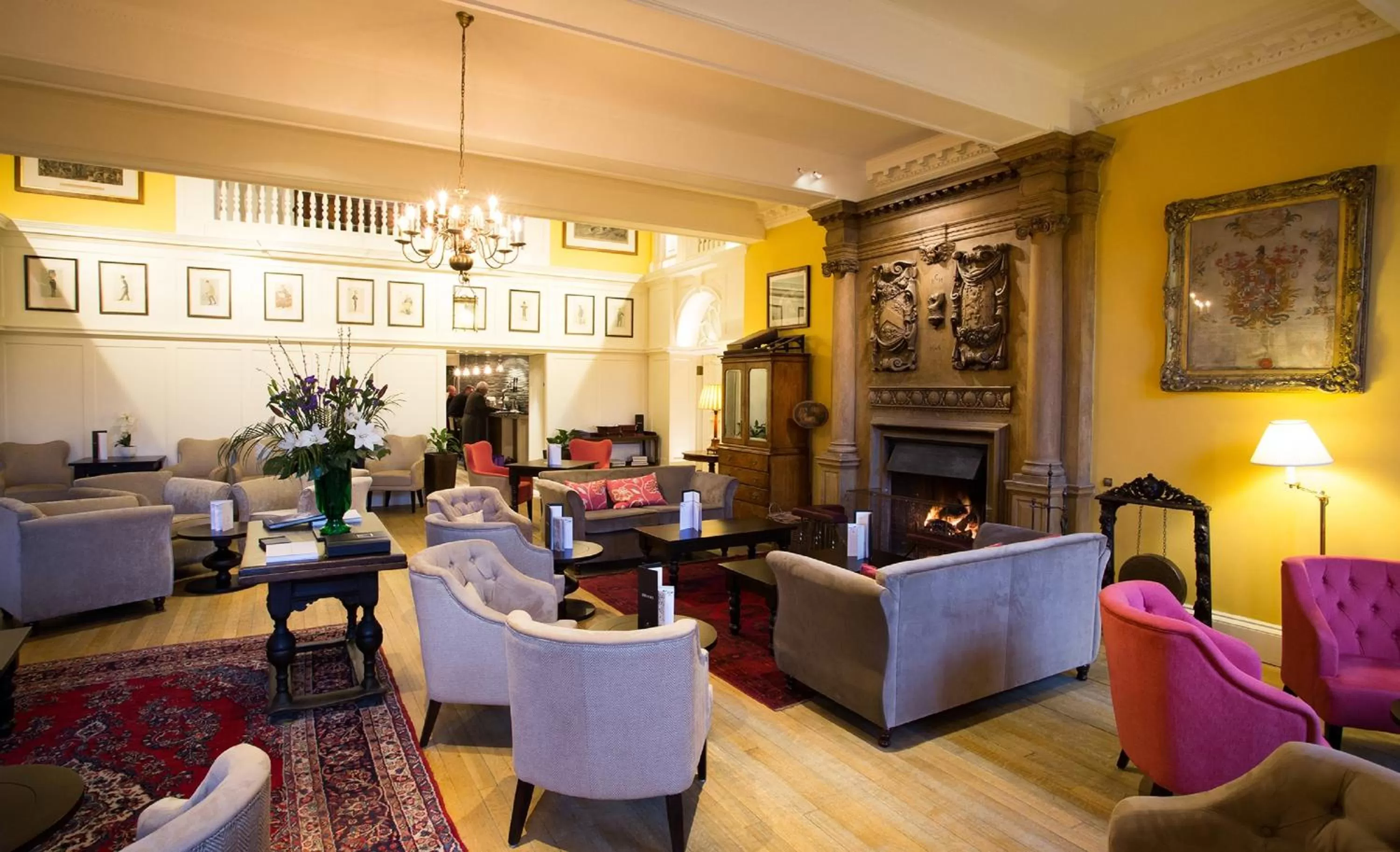 Communal lounge/ TV room in Gisborough Hall Hotel