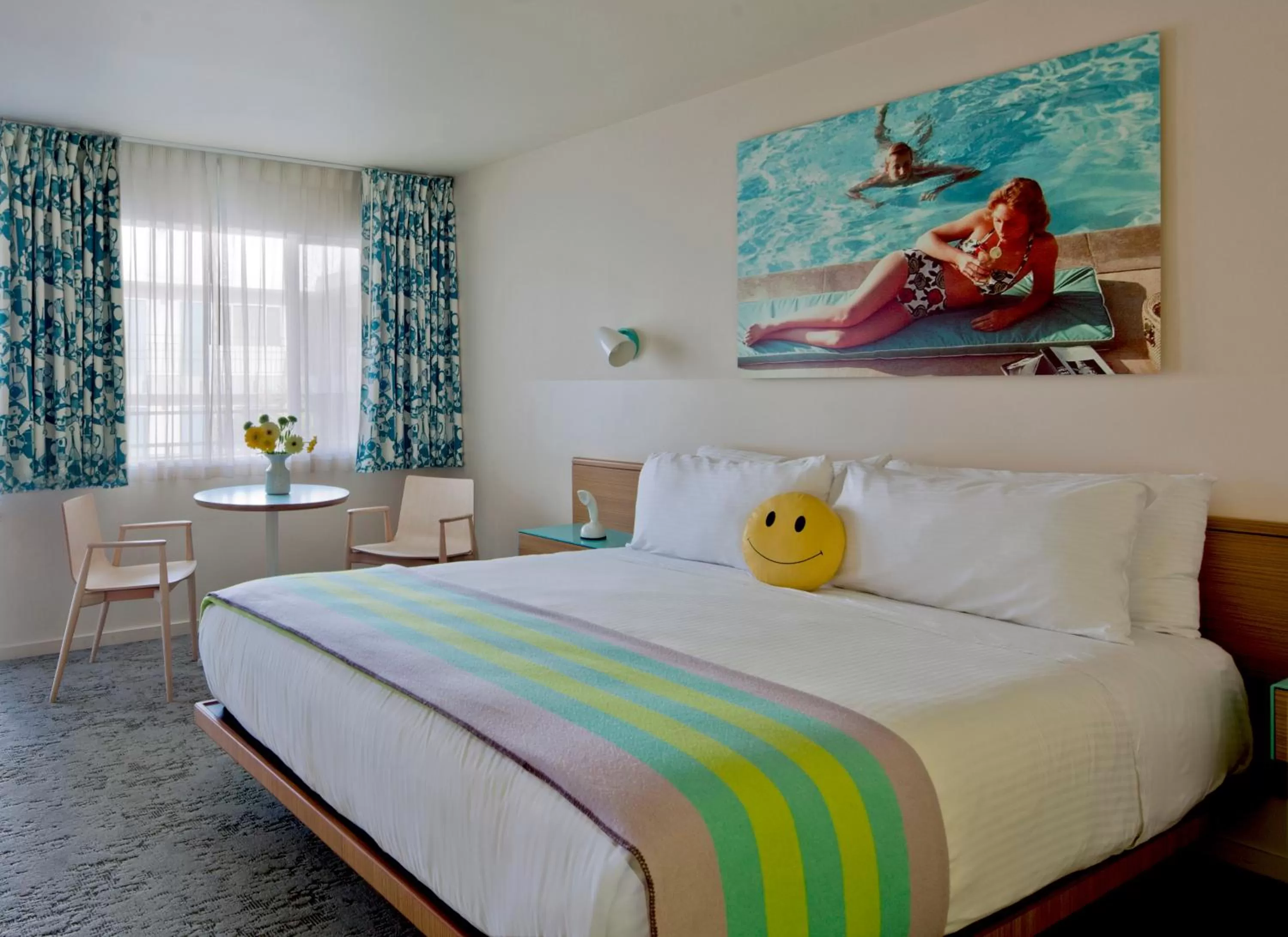 Bed in The Beverly Laurel Hotel at West Hollywood