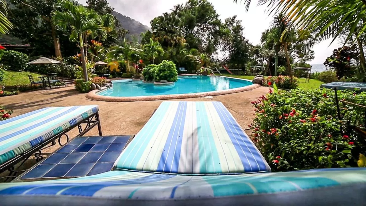 Pool view in Hotel San Buenaventura de Atitlán