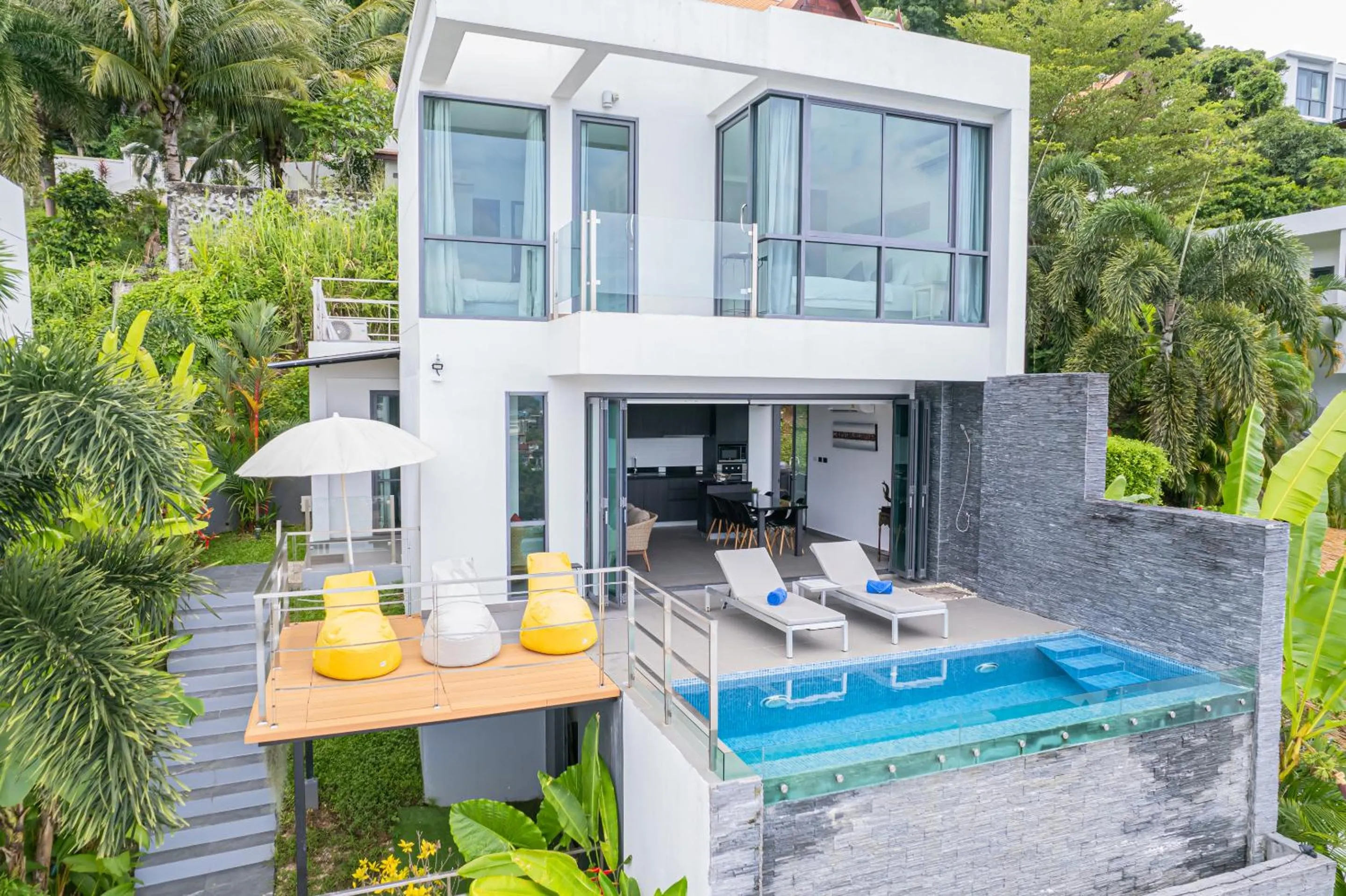 Patio in Baan Saint-Tropez Seaview Villas Kata Beach