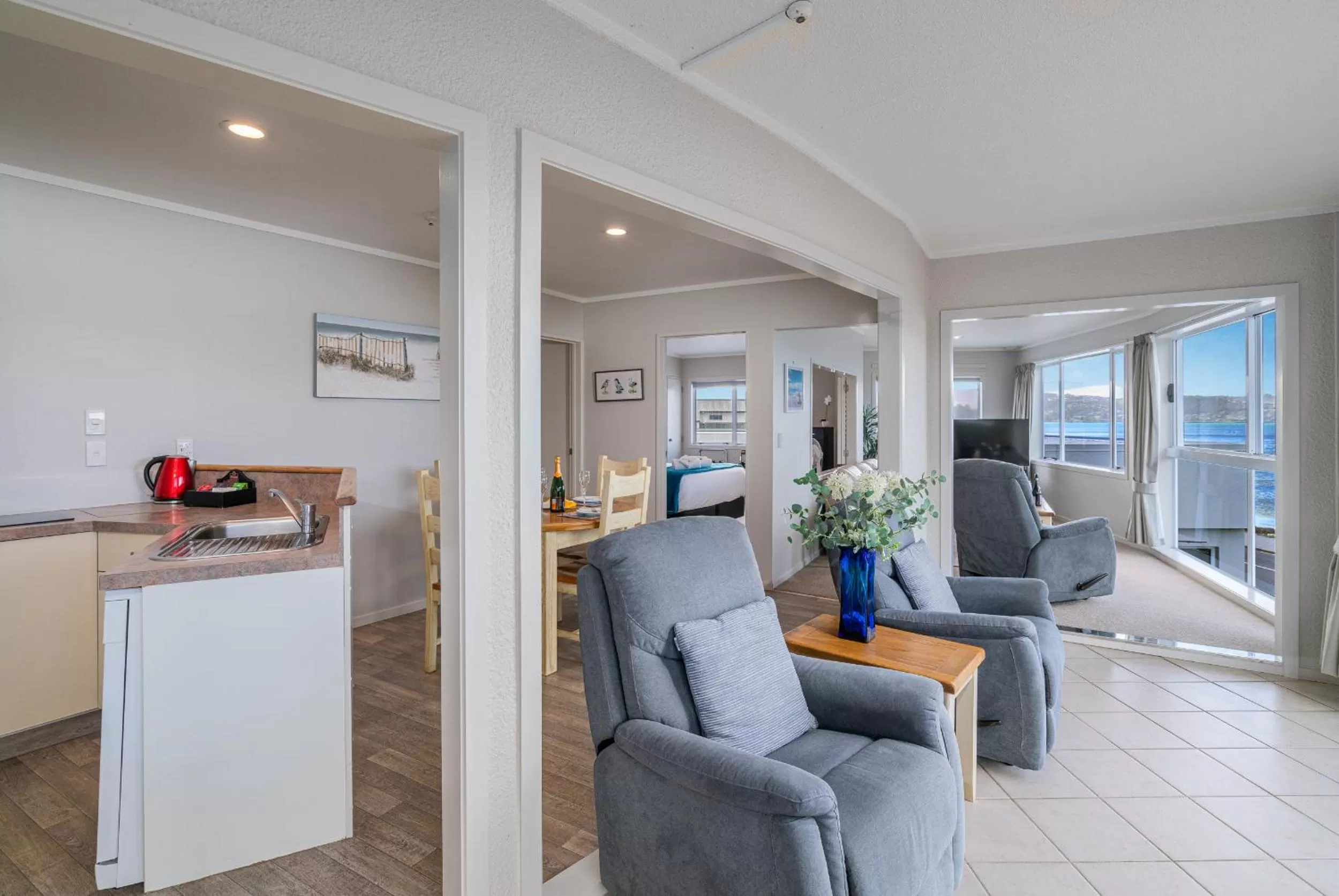 Living room in Waterfront Apartments Whitianga