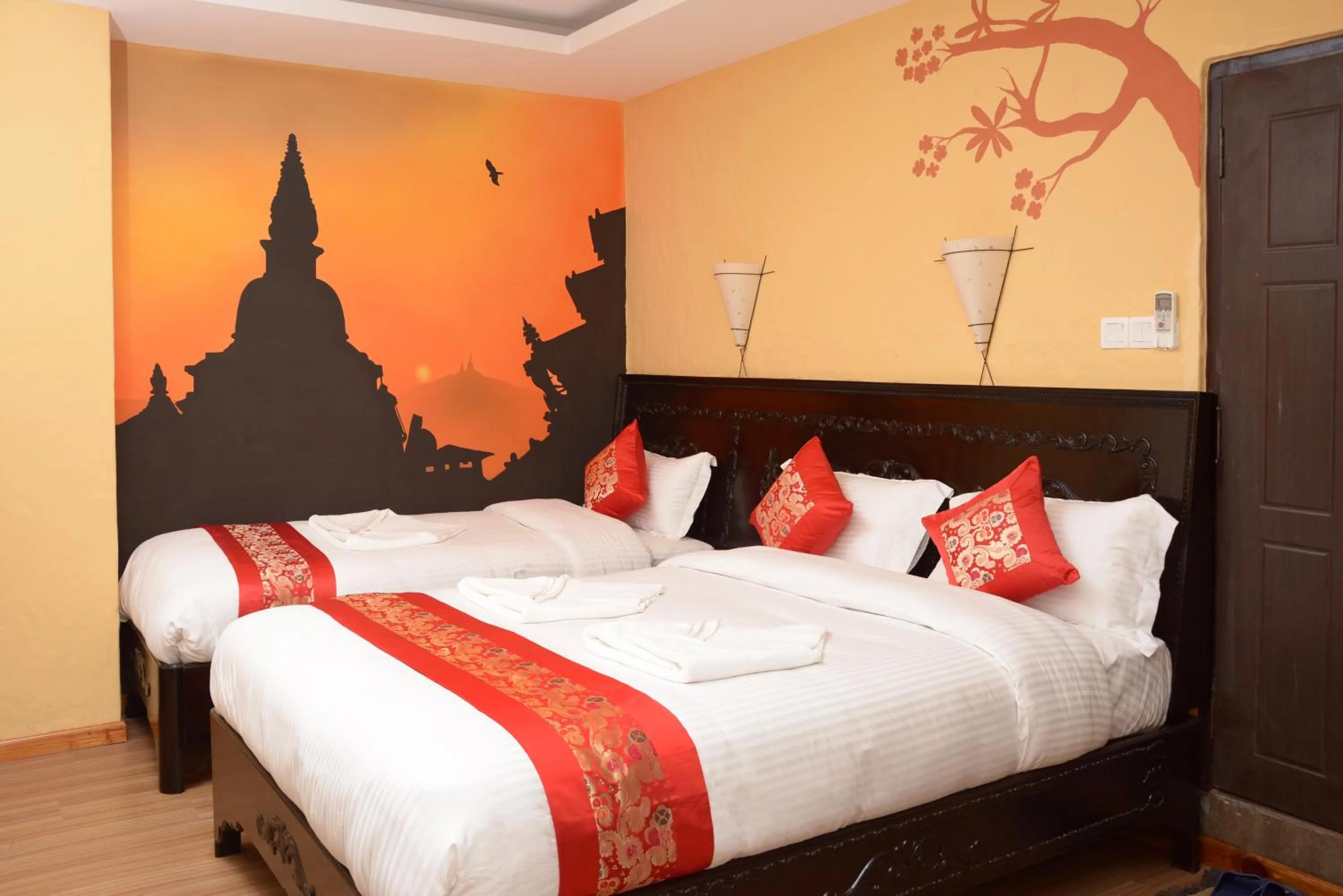 Bed in Kasthamandap Boutique Hotel
