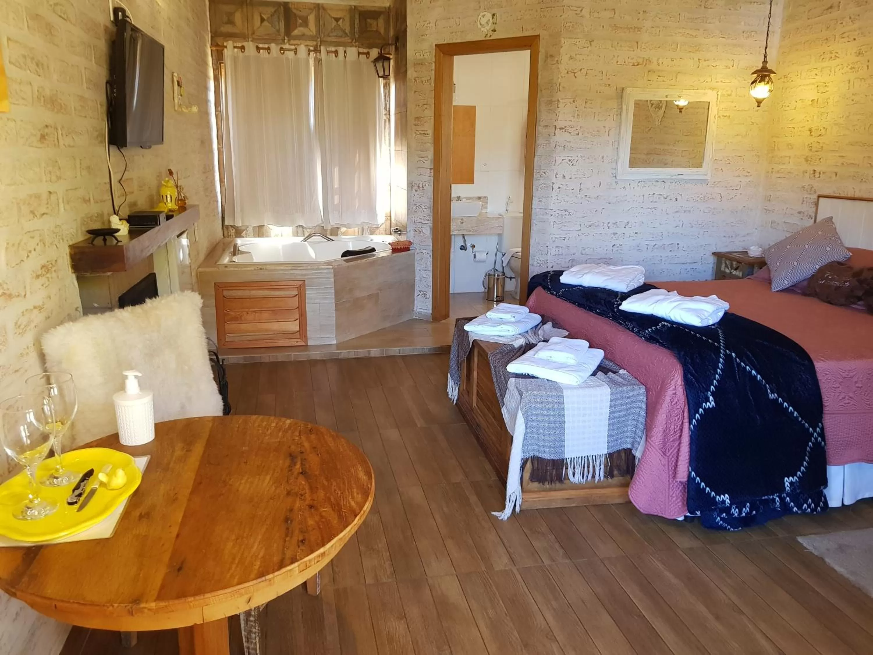 Bed in Pousada Canto do Sabiá