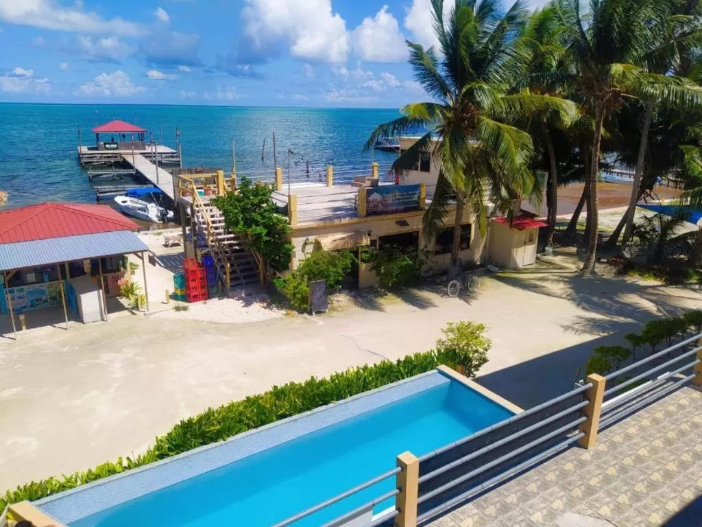 Pool View in Beach Side Condos Caye Caulker by CCVH