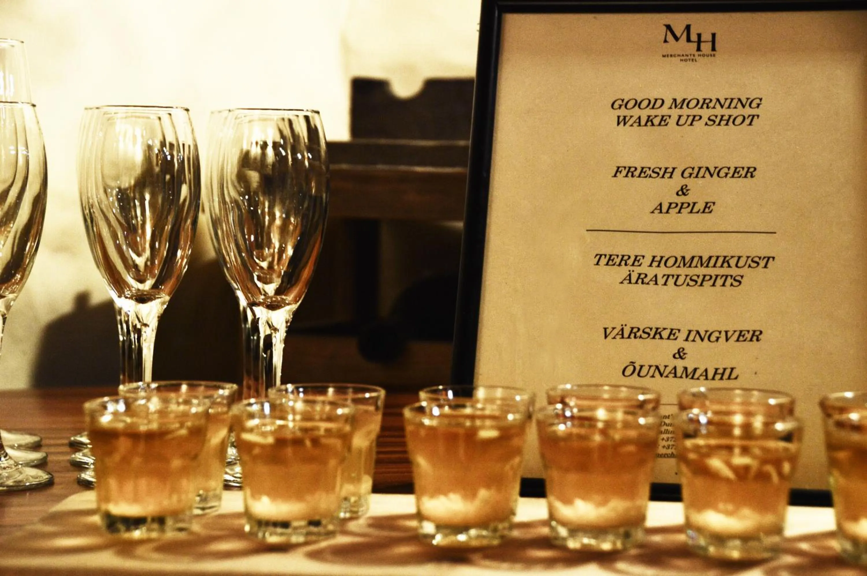 Food and drinks in Merchants House Hotel