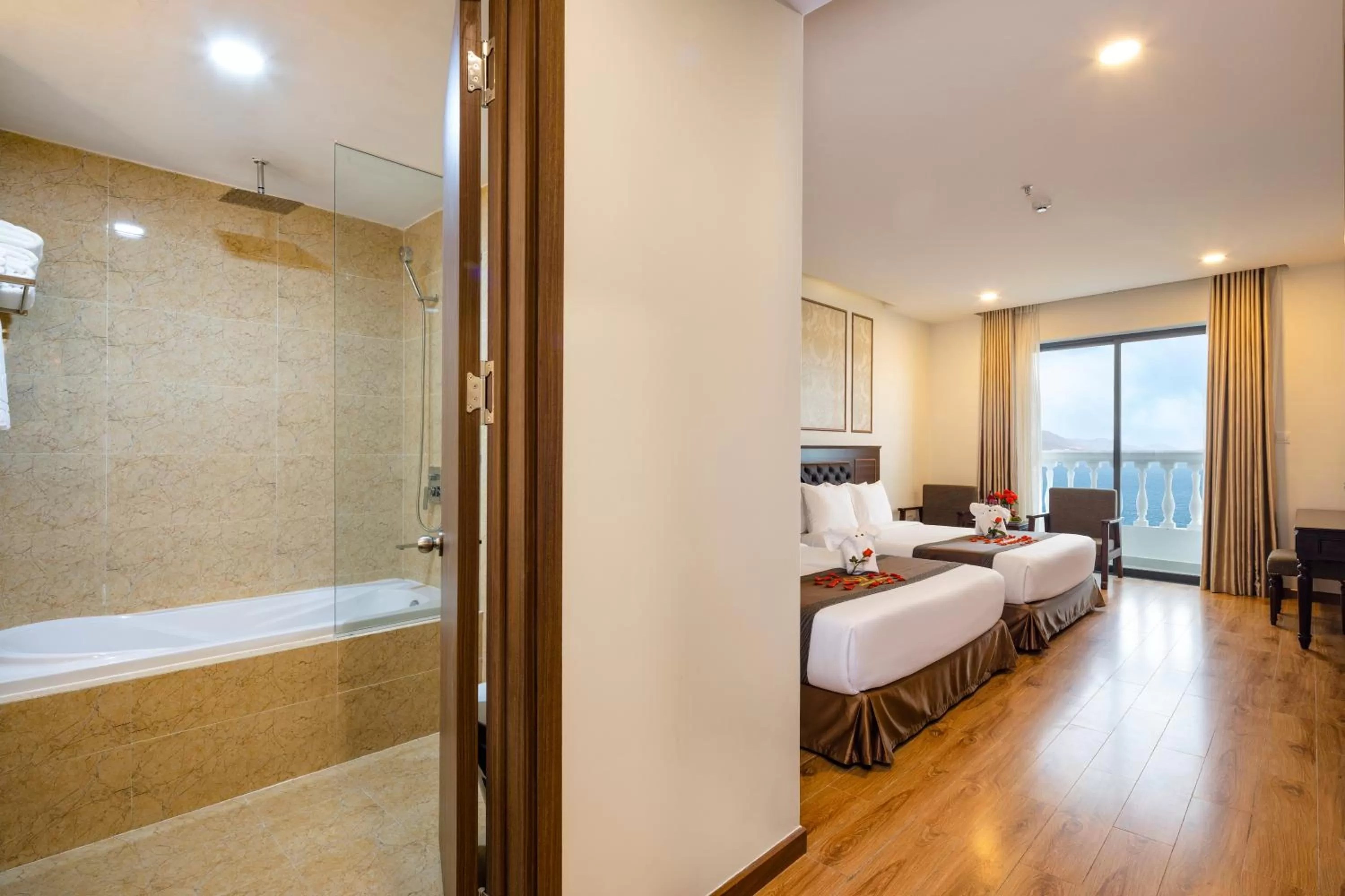 Bathroom, Bed in Imperial Nha Trang