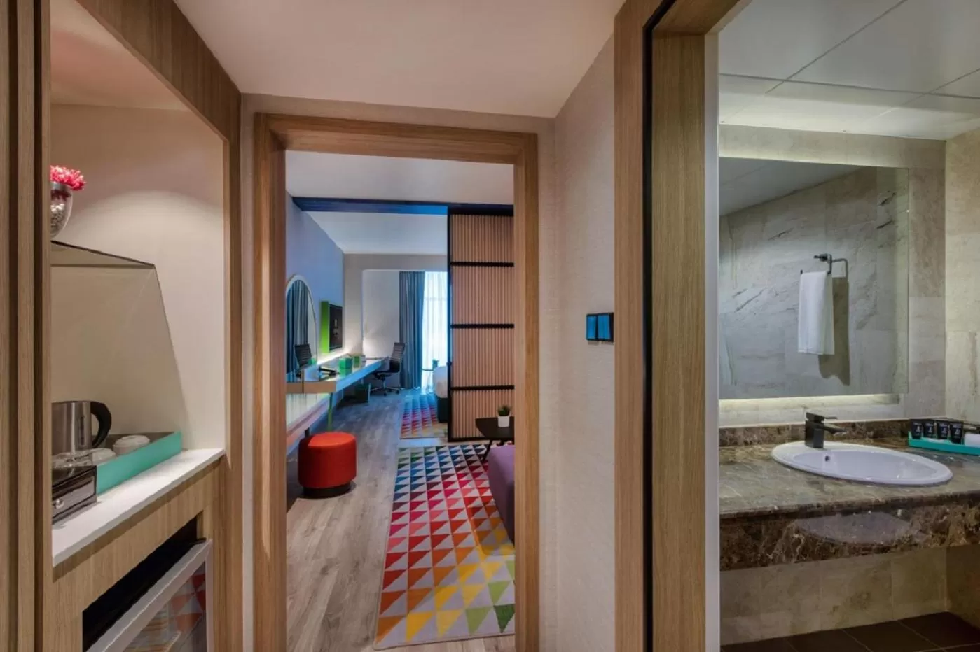 Decorative detail, Bed in La Quinta by Wyndham Dubai Jumeirah