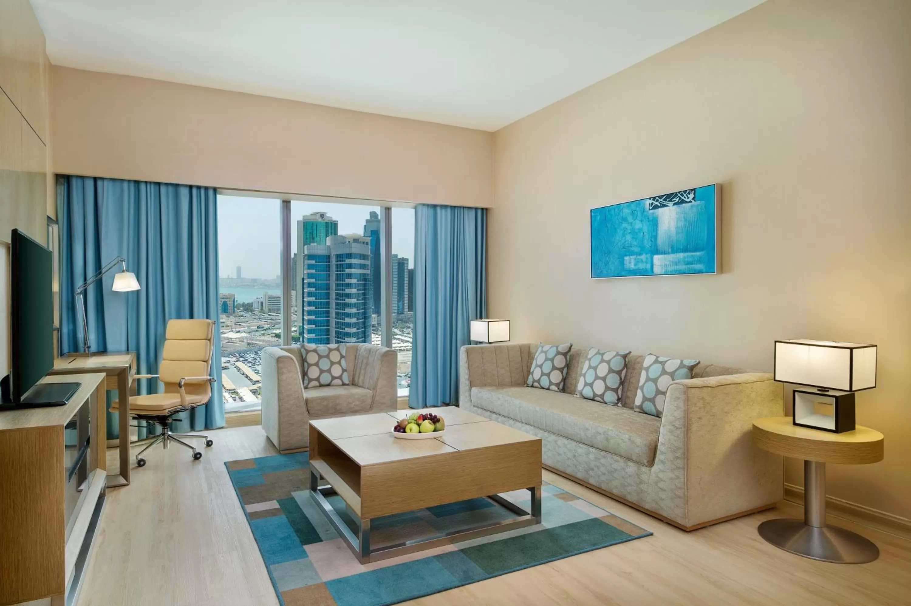 Living room in Wyndham Doha West Bay