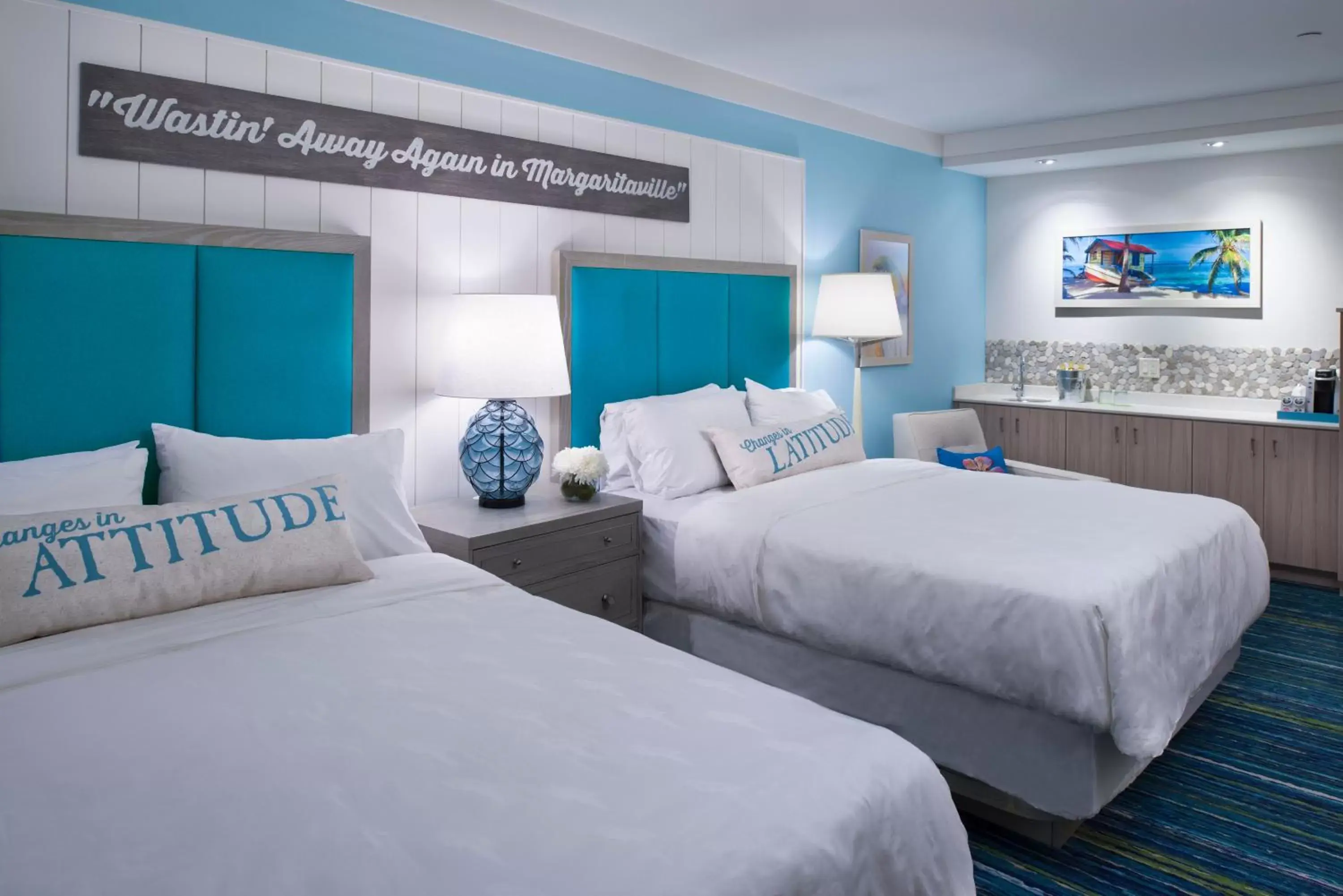 Double Queen Pool Facing Guest Room in Margaritaville Resort Gatlinburg Double Queen Pool Facing Guest Room in Margaritaville Resort Gatlinburg