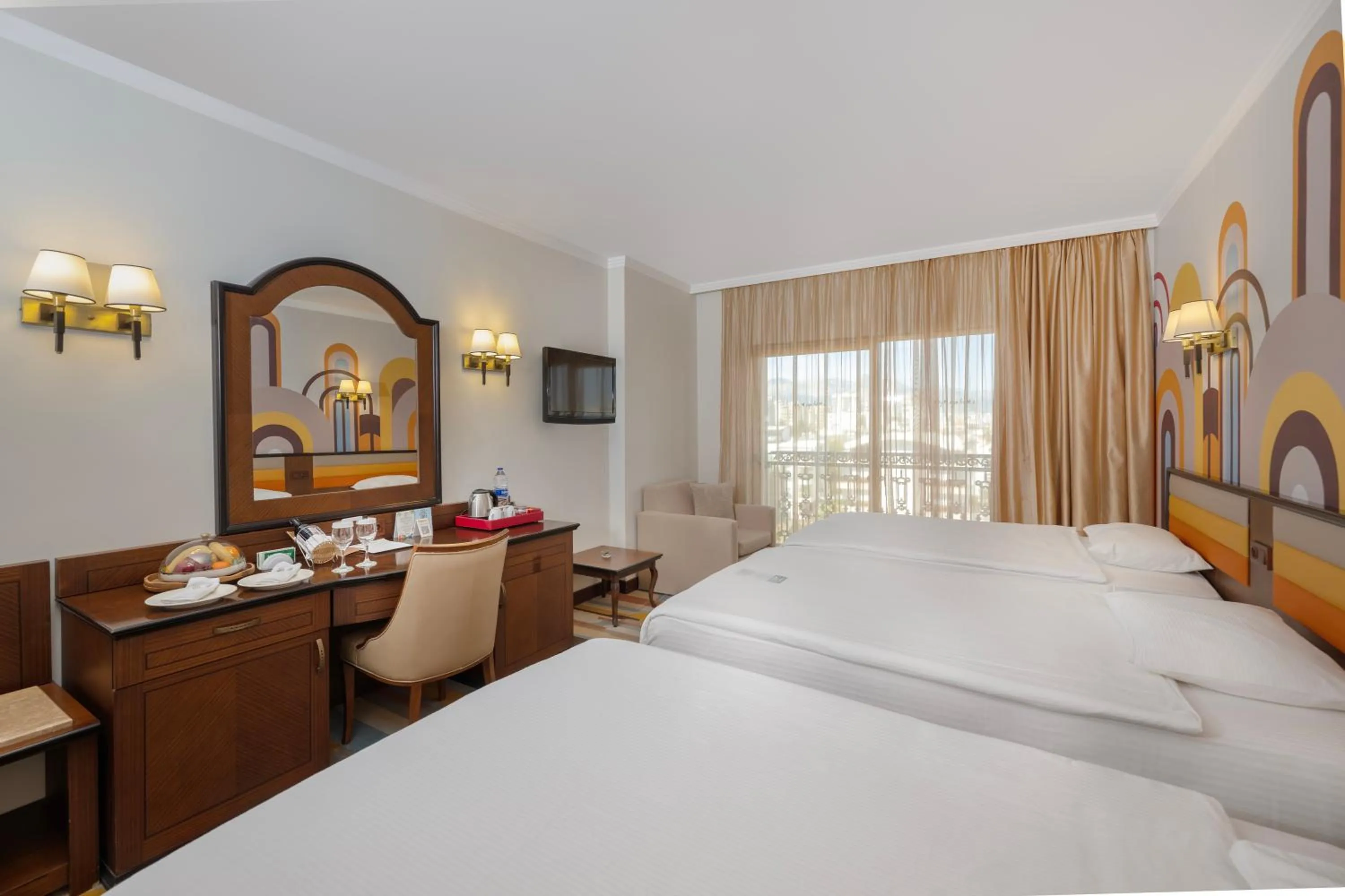 View (from property/room), Bed in Megasaray Westbeach Antalya