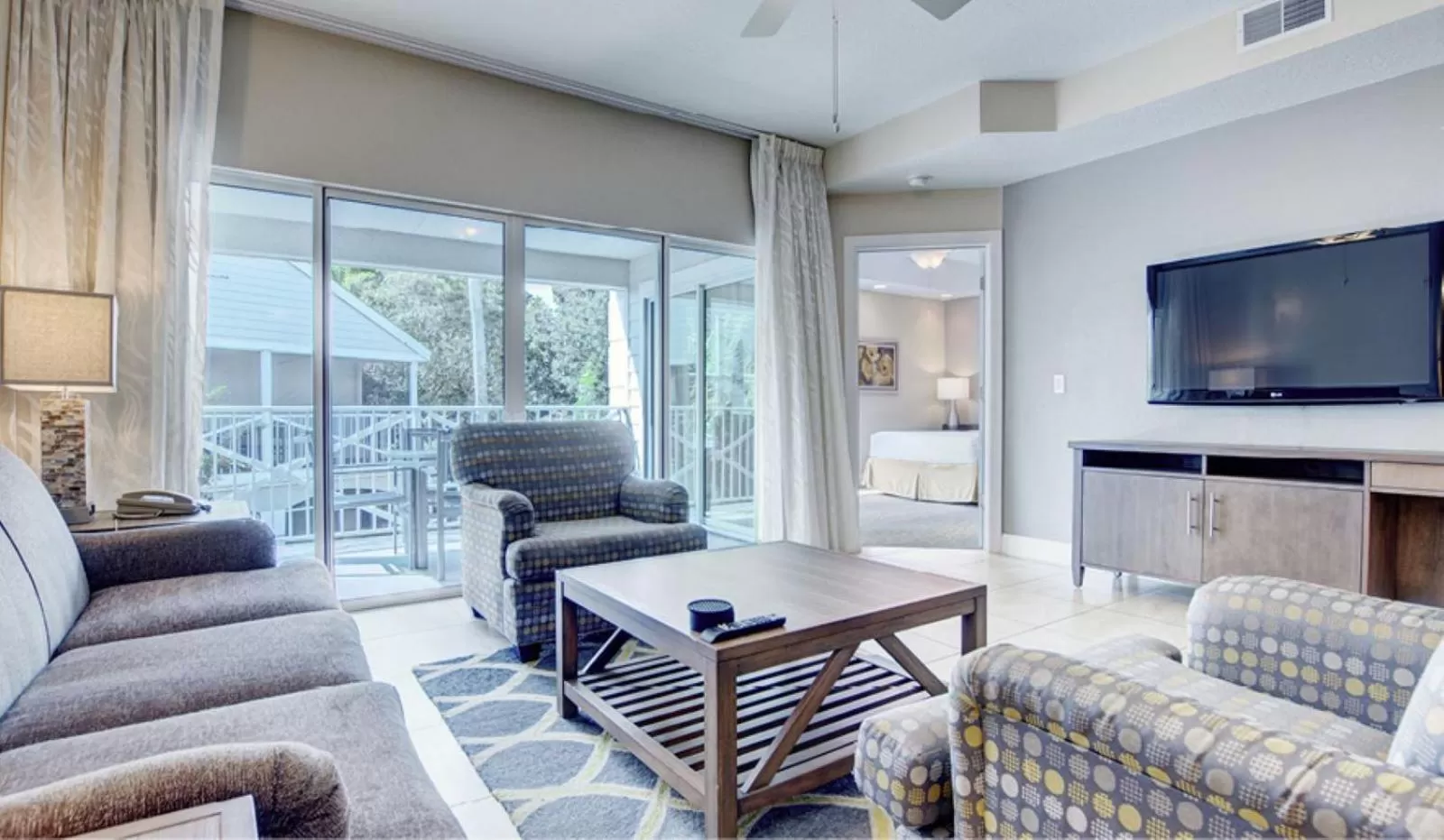 Living room in Summer Bay Orlando by Exploria Resorts