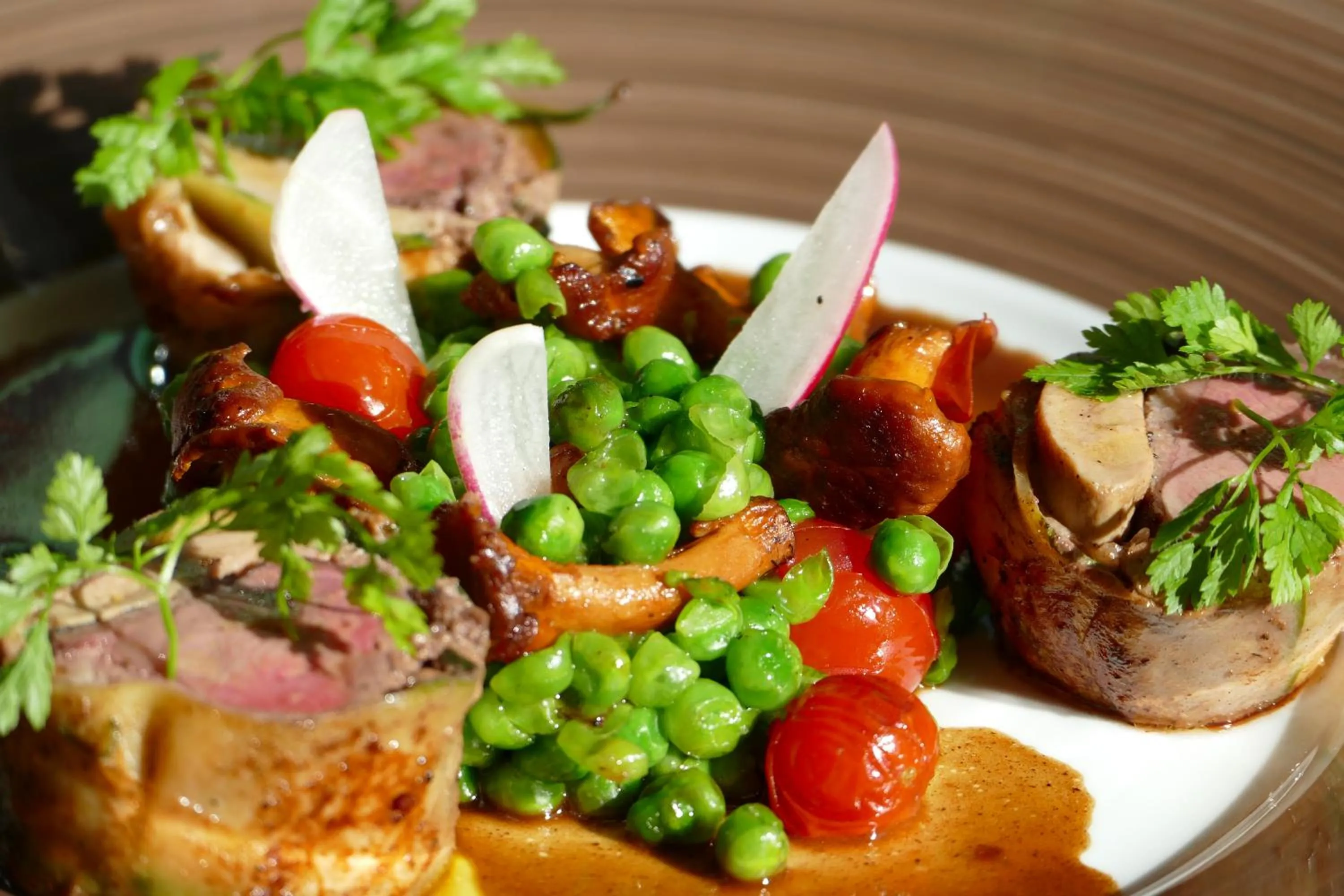 Food close-up in Logis Hotels Le Champalud Restaurant La Citadelle