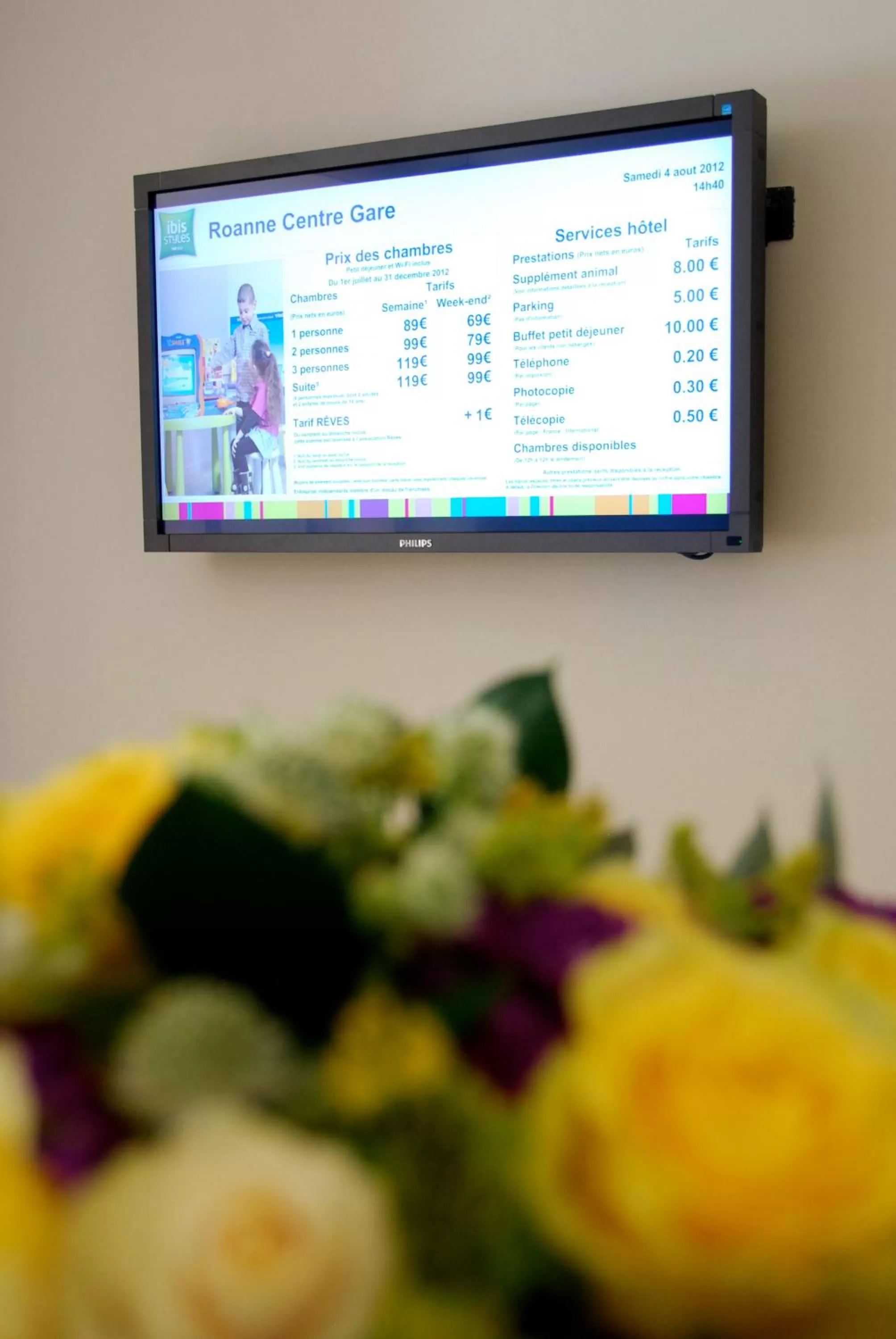 TV and multimedia in ibis Styles Roanne Centre Gare