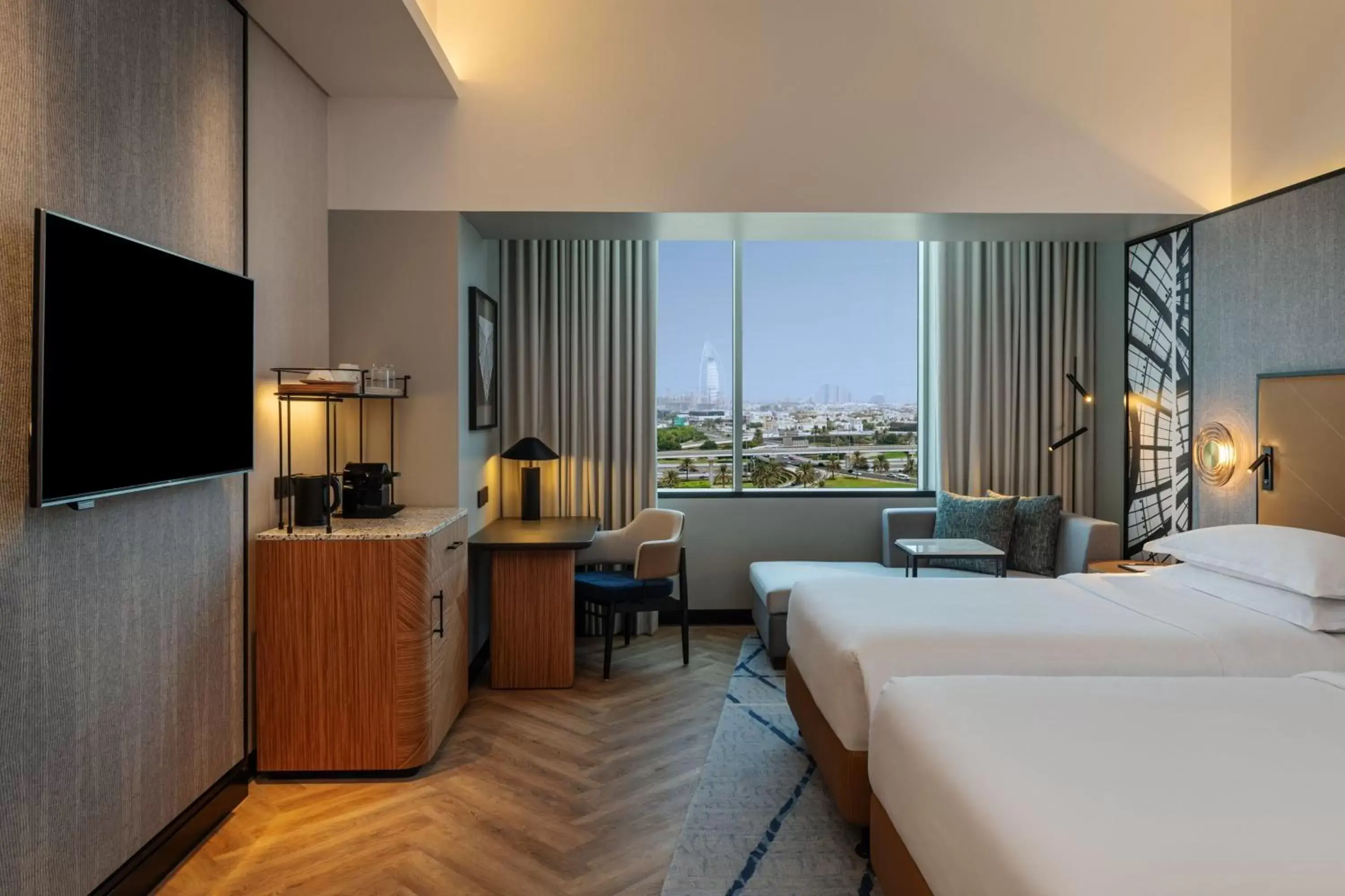 Grand Deluxe Twin Room, Skyline View in Sheraton Mall of the Emirates Hotel, Dubai Grand Deluxe Twin Room, Skyline View in Sheraton Mall of the Emirates Hotel, Dubai