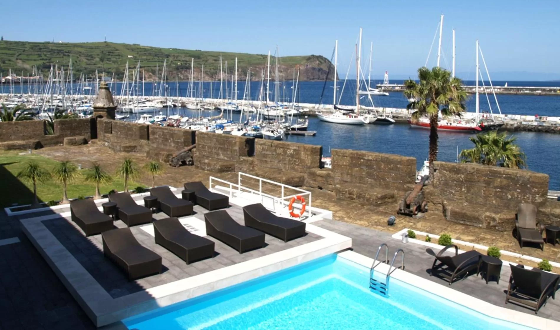 Pool view in Pousada Forte da Horta