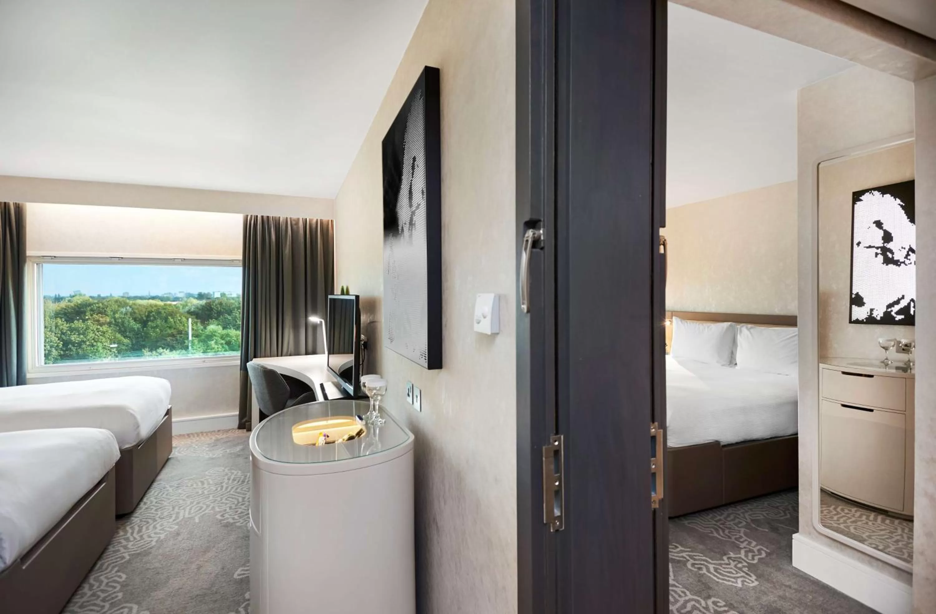 Bed in Hilton London Heathrow Airport