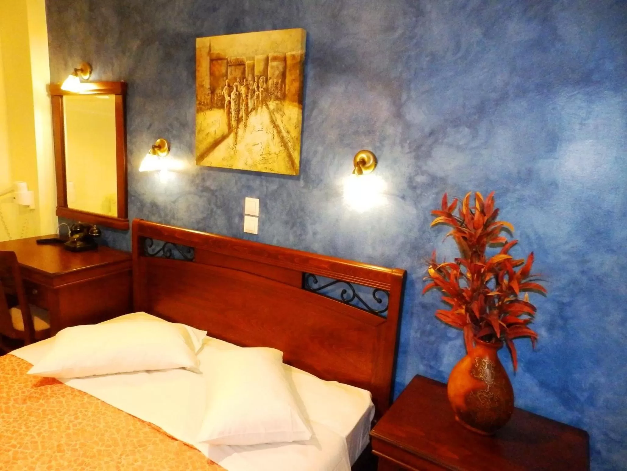 Bed in Pergamos Hotel