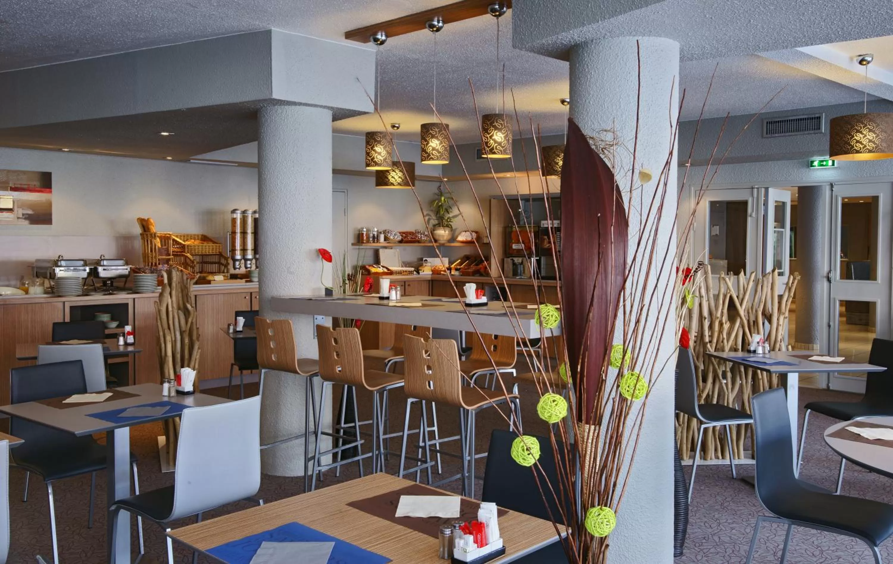 Buffet breakfast in Kyriad Le Bourget Centre- Parc Des Expositions