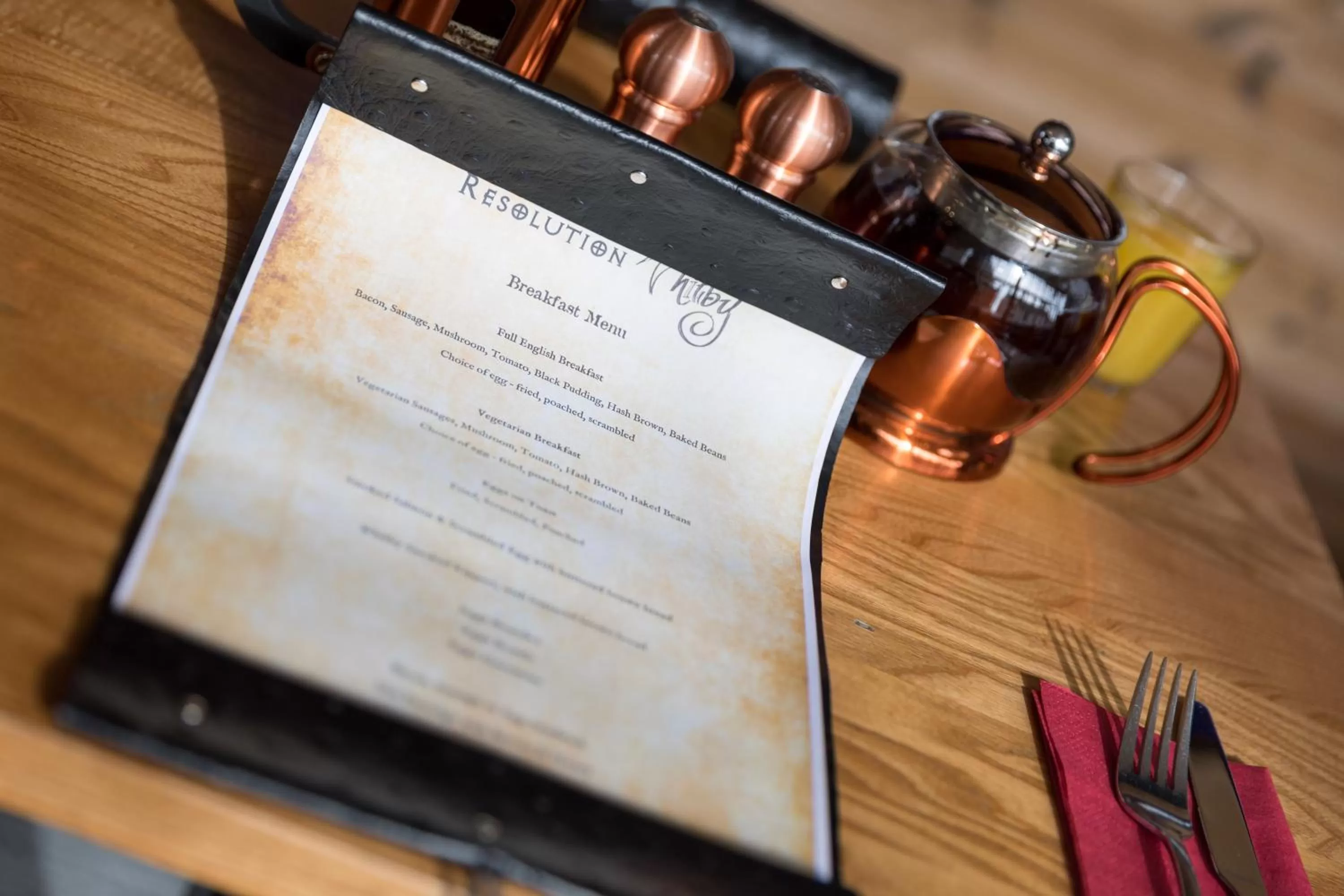 Food and drinks in The Resolution Hotel