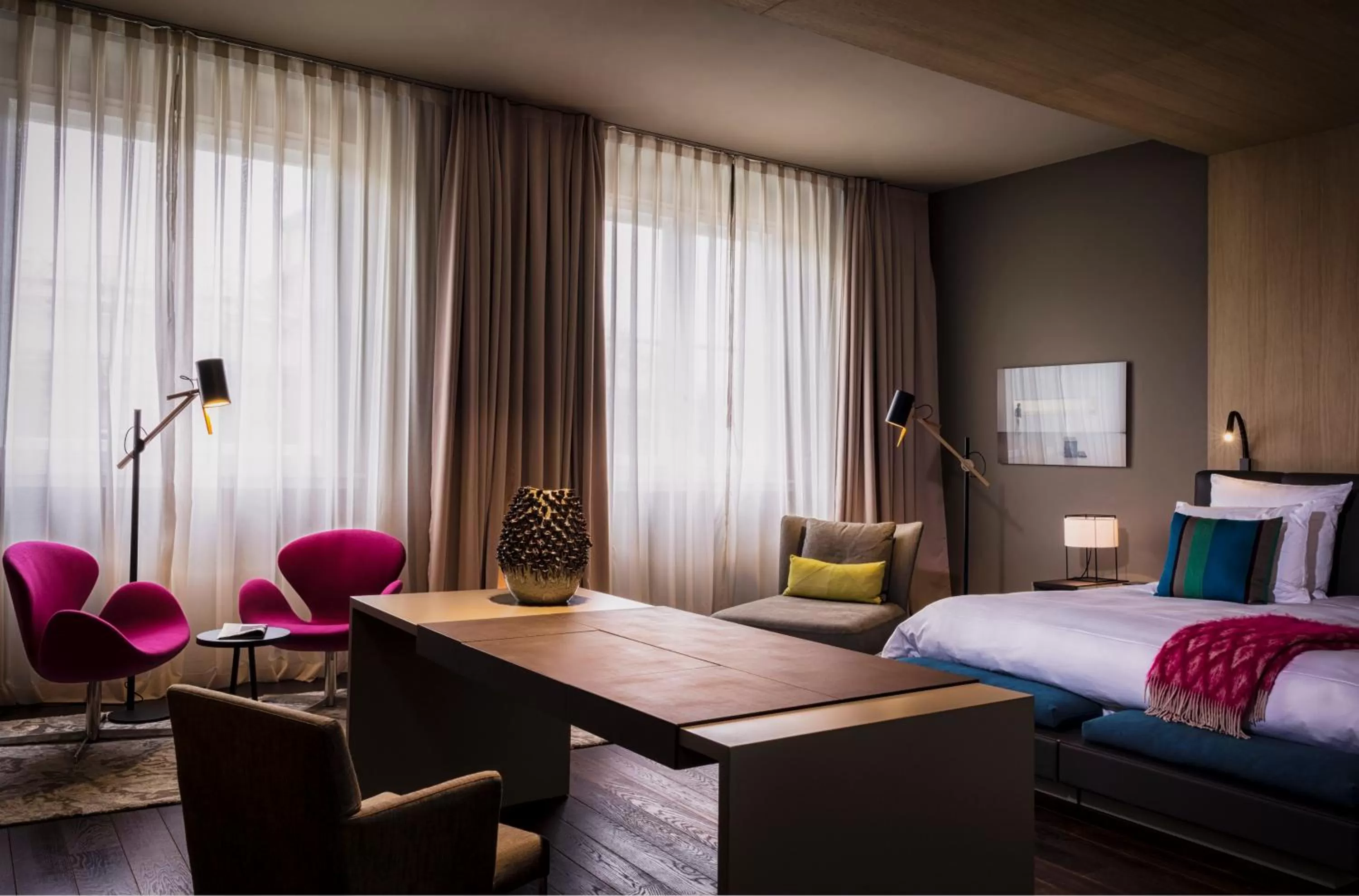 Living room, Bed in Das Stue