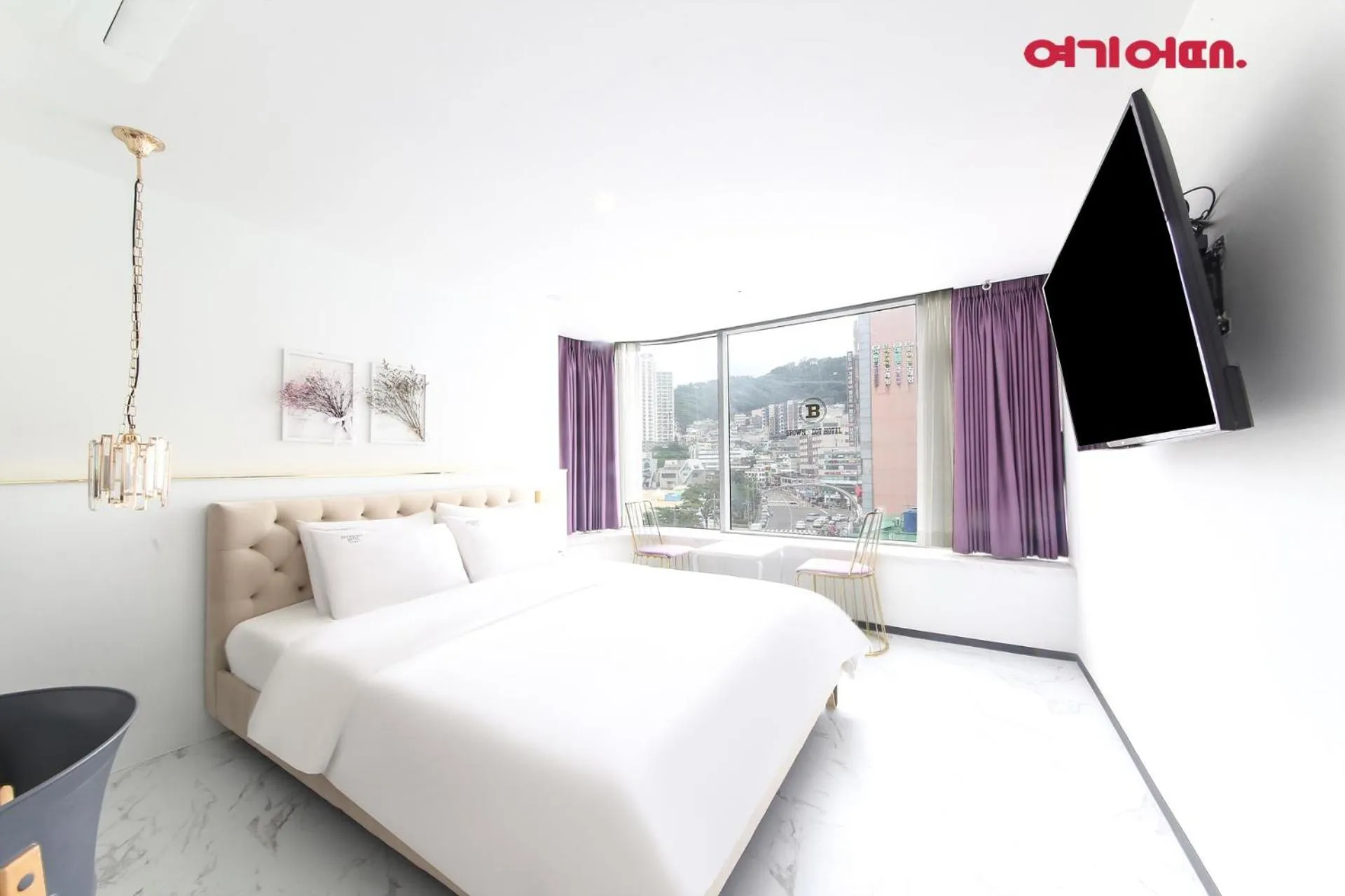 Bed in Brown-Dot Hotel Songdo