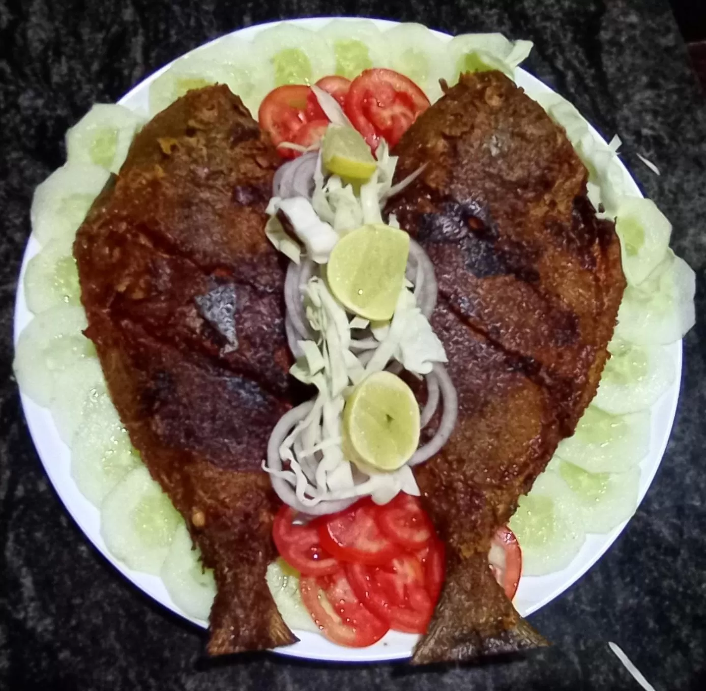 Food in Perch by the sea